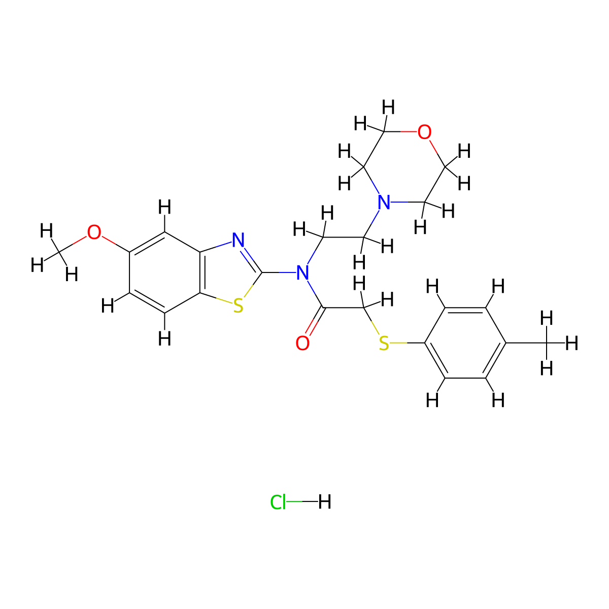 N-(5-methoxybenzo[d]thiazol-2-yl)-N-(2-morpholinoethyl)-2-(p-tolylthio)acetamide hydrochloride molecular structure, CAS 1215644-06-6