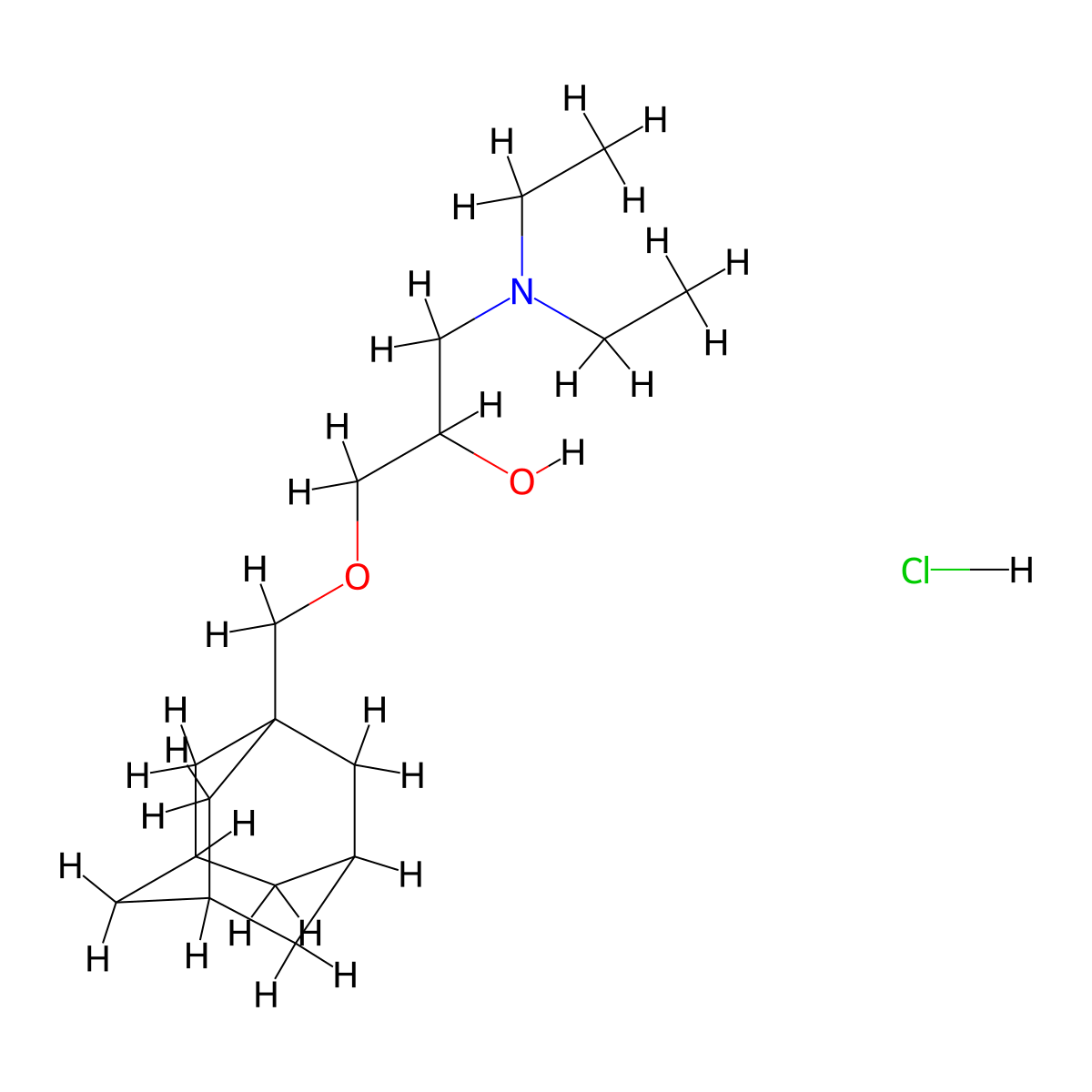 {3-[(Adamantan-1-yl)methoxy]-2-hydroxypropyl}diethylamine hydrochloride molecular structure, CAS 1215644-22-6