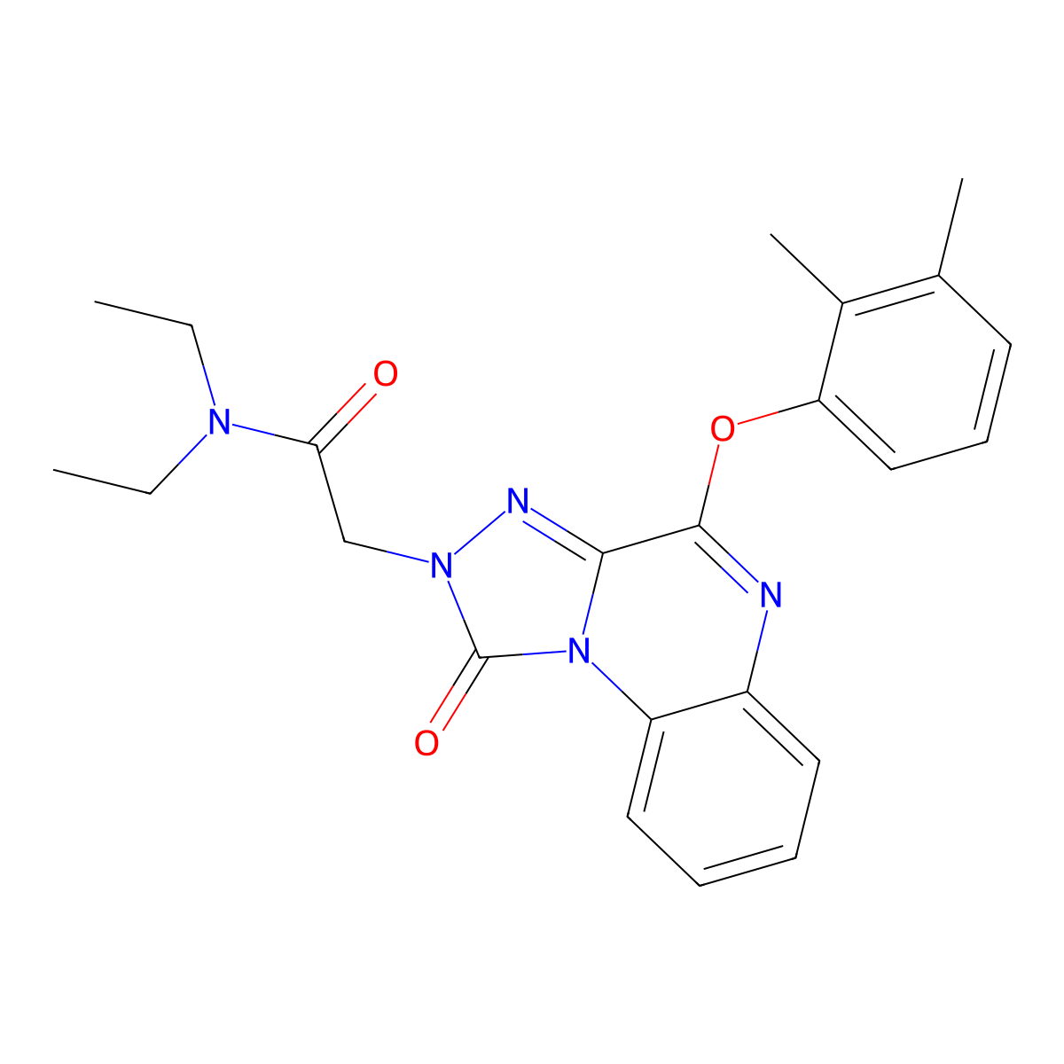2-(4-(2,3-dimethylphenoxy)-1-oxo-[1,2,4]triazolo[4,3-a]quinoxalin-2(1H)-yl)-N,N-diethylacetamide molecular structure, CAS 1215647-34-9