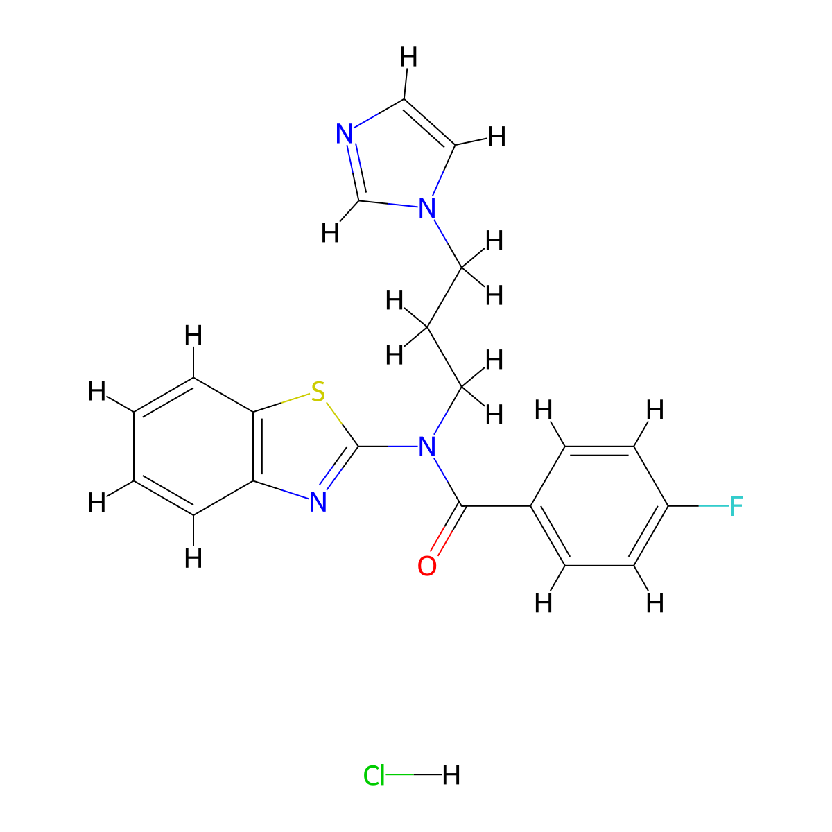 N-(3-(1H-imidazol-1-yl)propyl)-N-(benzo[d]thiazol-2-yl)-4-fluorobenzamide hydrochloride molecular structure, CAS 1215647-62-3