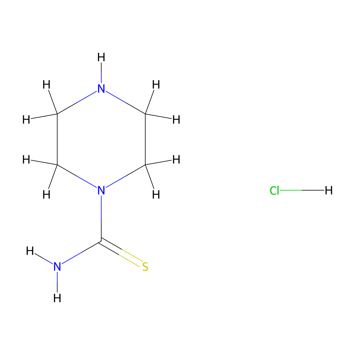 Piperazine-1-carbothioamide hydrochloride molecular structure, CAS 1215648-14-8