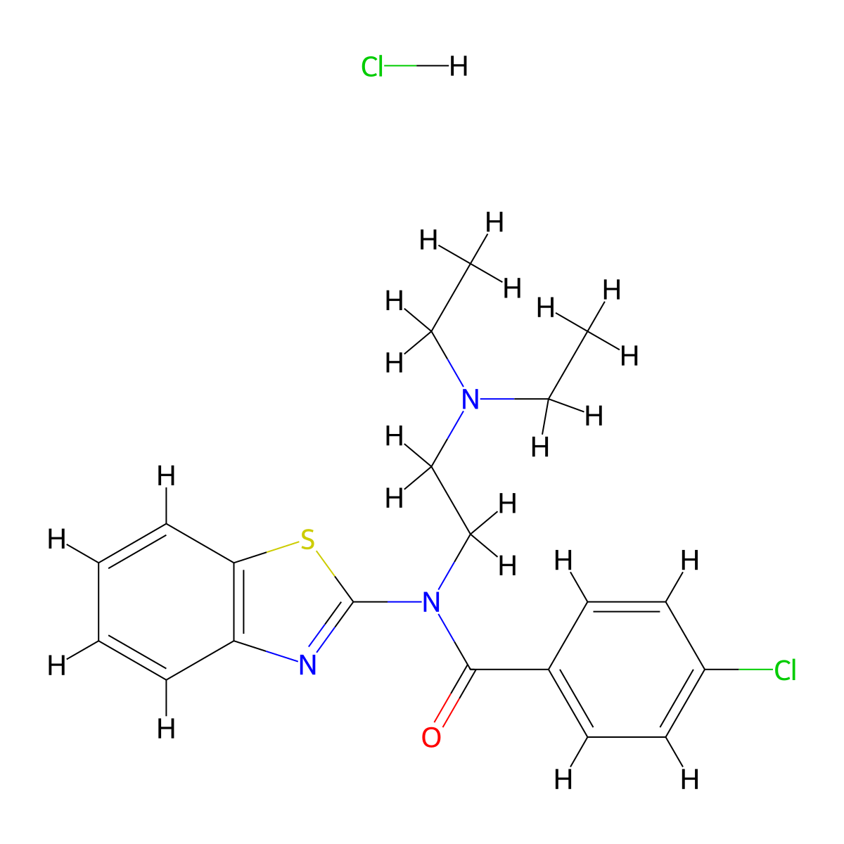 N-(benzo[d]thiazol-2-yl)-4-chloro-N-(2-(diethylamino)ethyl)benzamide hydrochloride molecular structure, CAS 1215649-12-9