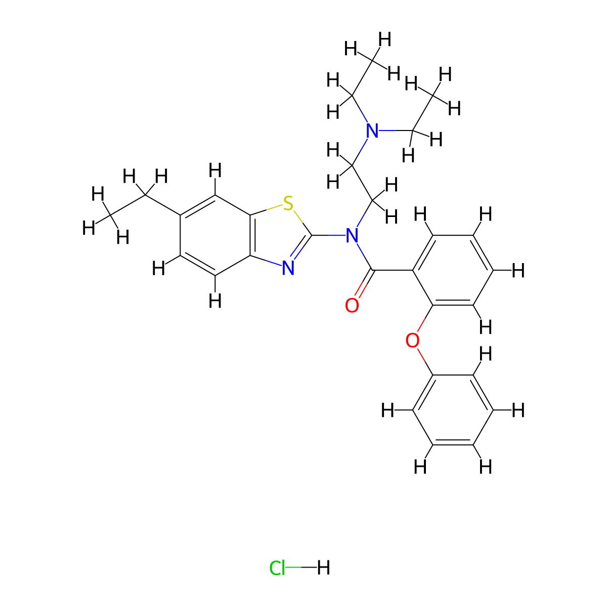 N-(2-(diethylamino)ethyl)-N-(6-ethylbenzo[d]thiazol-2-yl)-2-phenoxybenzamide hydrochloride molecular structure, CAS 1215650-53-5