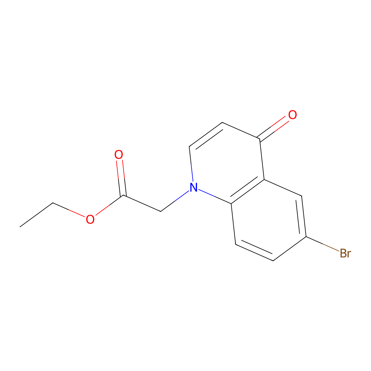 Ethyl 2-(6-bromo-4-oxoquinolin-1(4H)-yl)acetate molecular structure, CAS 1215650-71-7