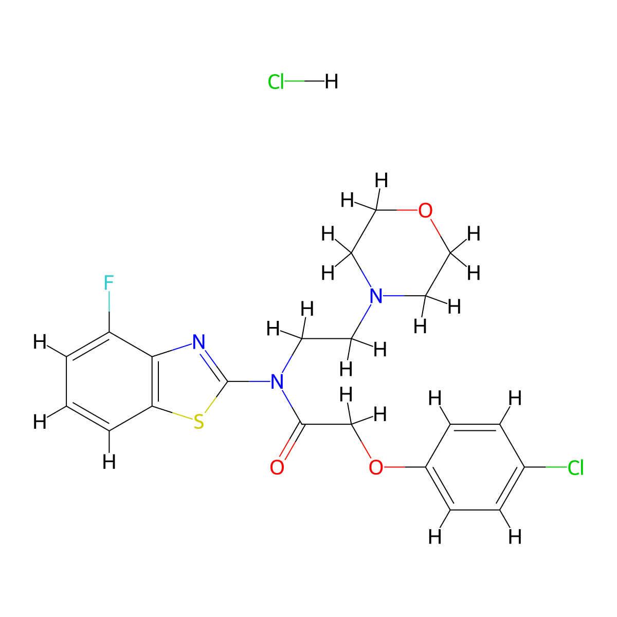 2-(4-chlorophenoxy)-N-(4-fluorobenzo[d]thiazol-2-yl)-N-(2-morpholinoethyl)acetamide hydrochloride molecular structure, CAS 1215652-05-3