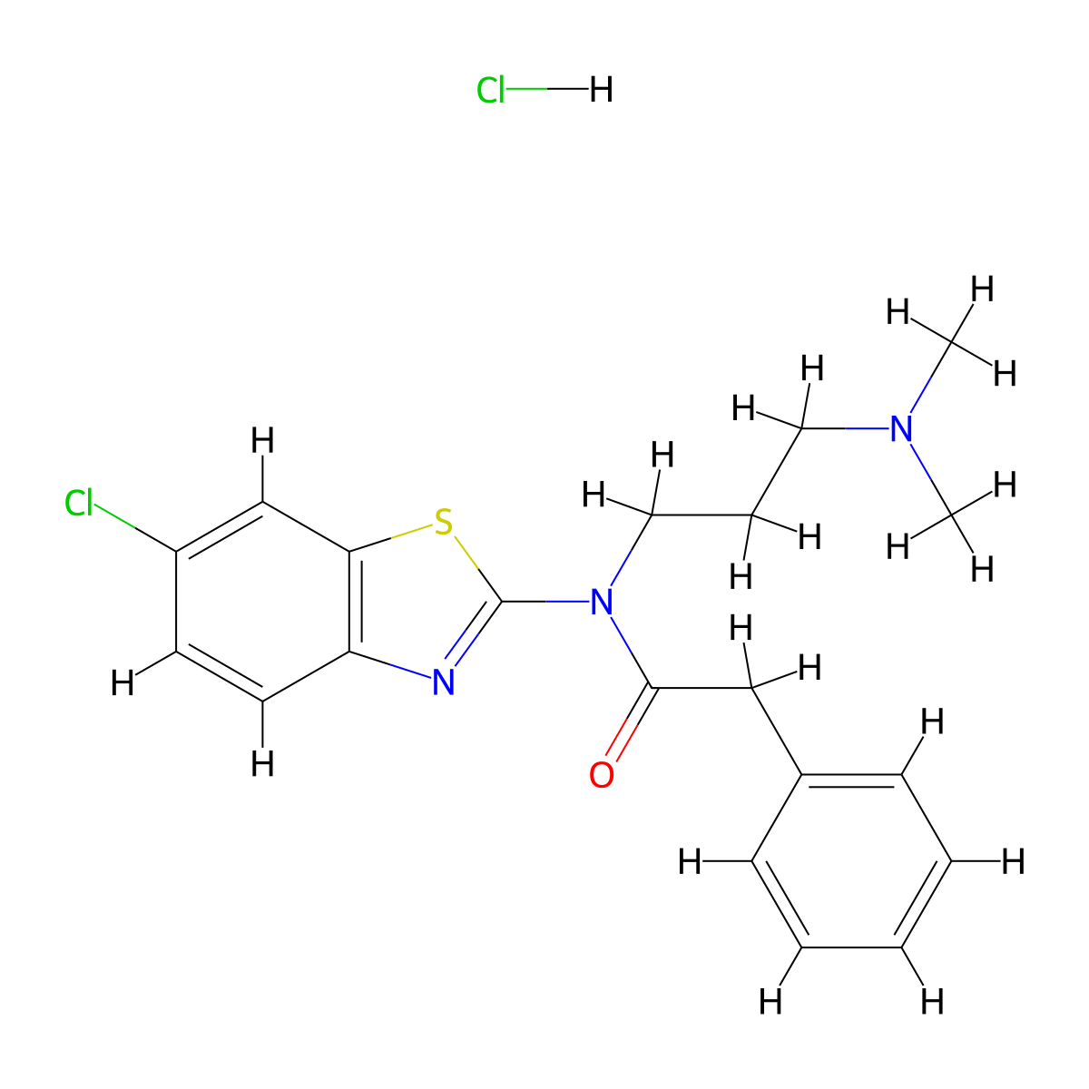 N-(6-chlorobenzo[d]thiazol-2-yl)-N-(3-(dimethylamino)propyl)-2-phenylacetamide hydrochloride molecular structure, CAS 1215654-66-2