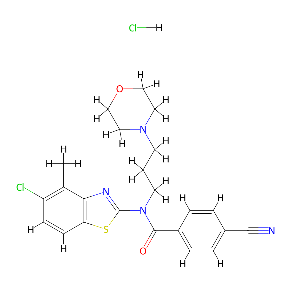 N-(5-chloro-4-methylbenzo[d]thiazol-2-yl)-4-cyano-N-(3-morpholinopropyl)benzamide hydrochloride molecular structure, CAS 1215657-28-5
