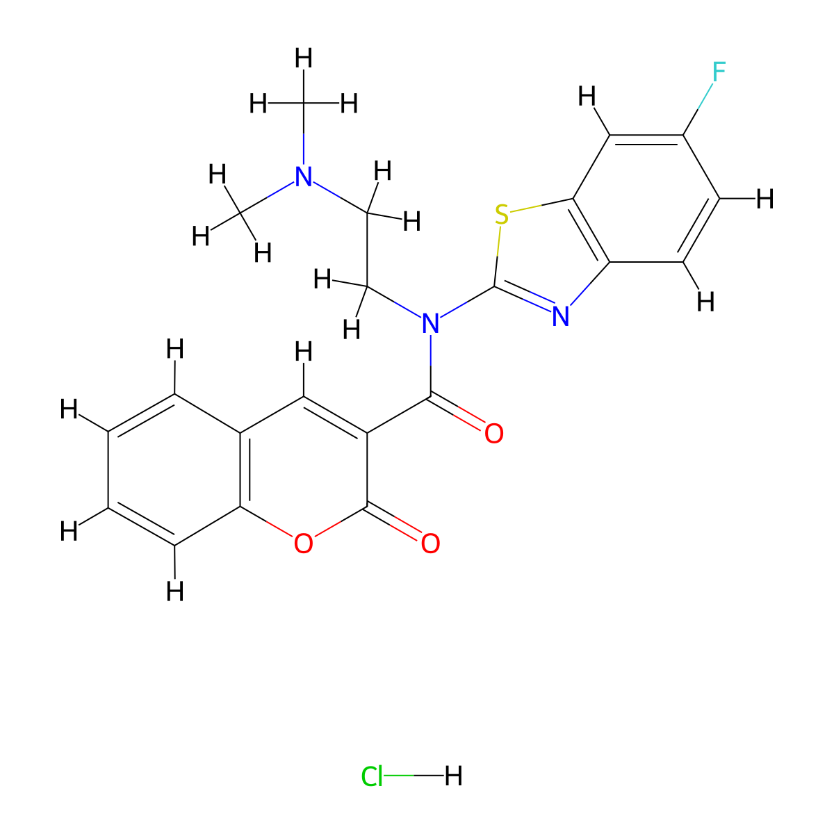 N-(2-(dimethylamino)ethyl)-N-(6-fluorobenzo[d]thiazol-2-yl)-2-oxo-2H-chromene-3-carboxamide hydrochloride molecular structure, CAS 1215659-07-6