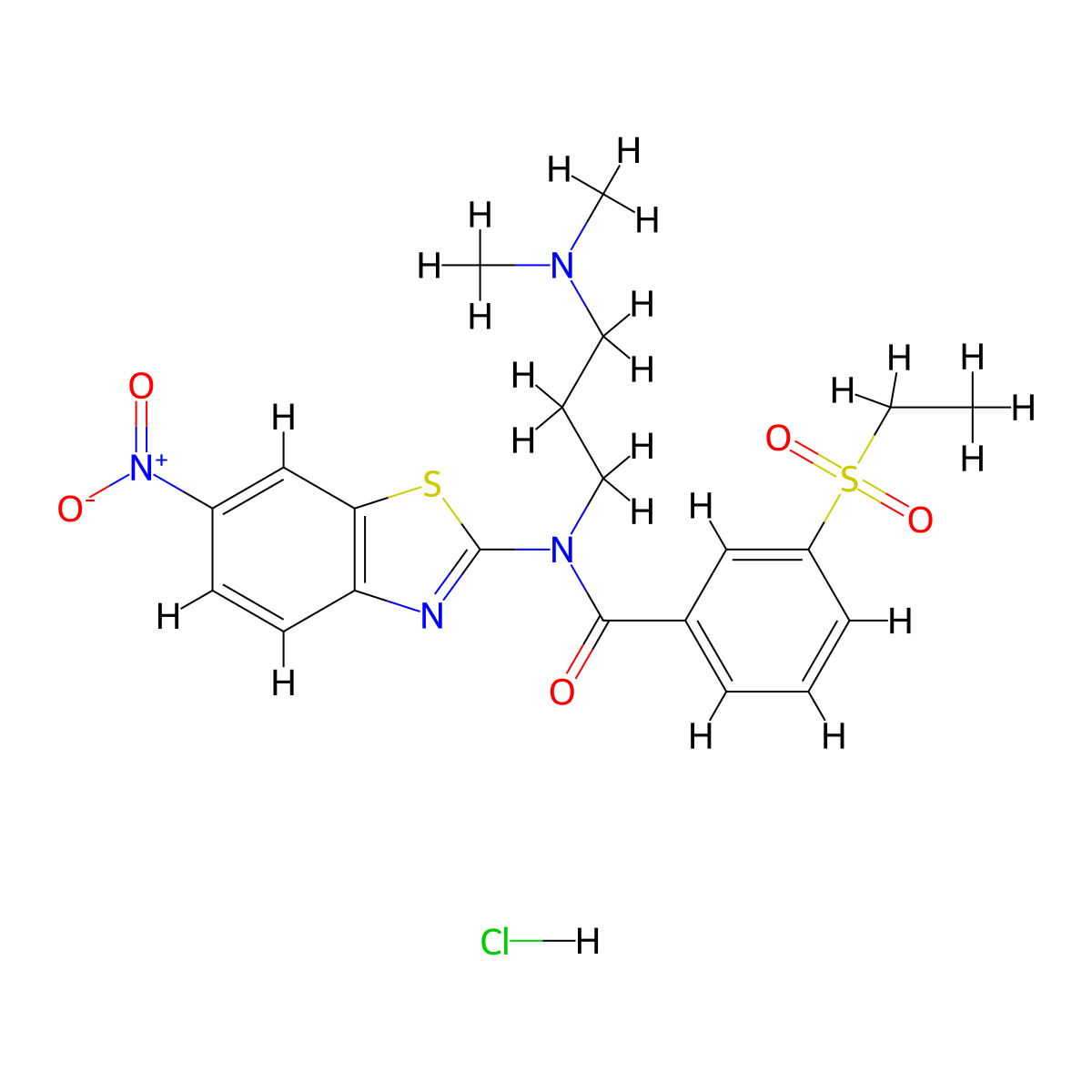 N-(3-(dimethylamino)propyl)-3-(ethylsulfonyl)-N-(6-nitrobenzo[d]thiazol-2-yl)benzamide hydrochloride molecular structure, CAS 1215662-14-8
