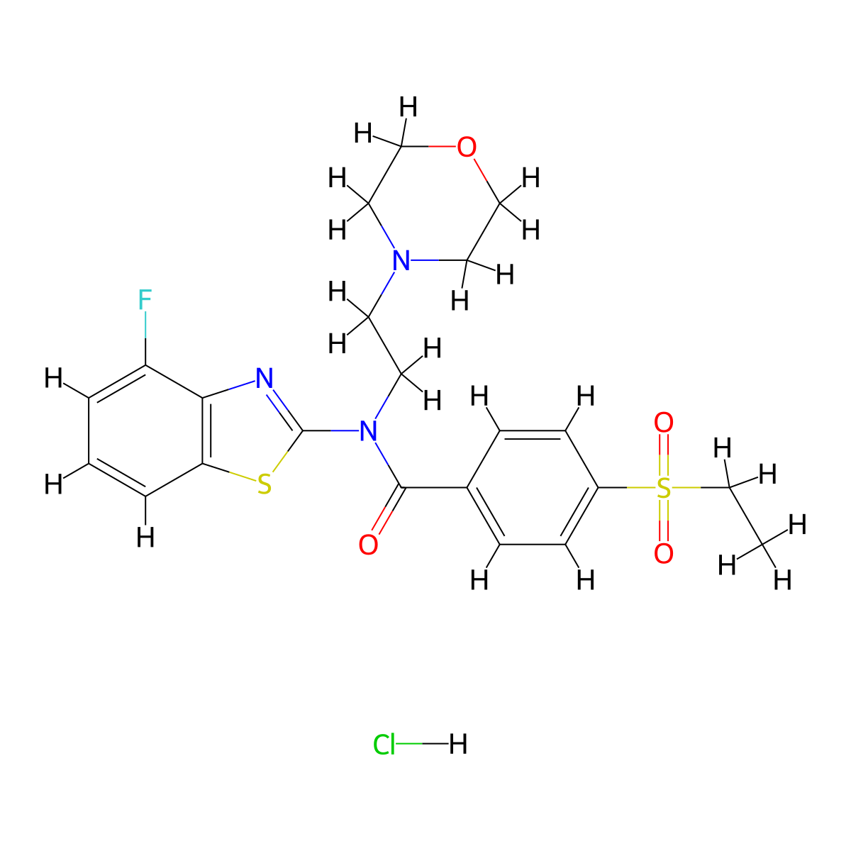 4-(ethylsulfonyl)-N-(4-fluorobenzo[d]thiazol-2-yl)-N-(2-morpholinoethyl)benzamide hydrochloride molecular structure, CAS 1215662-24-0