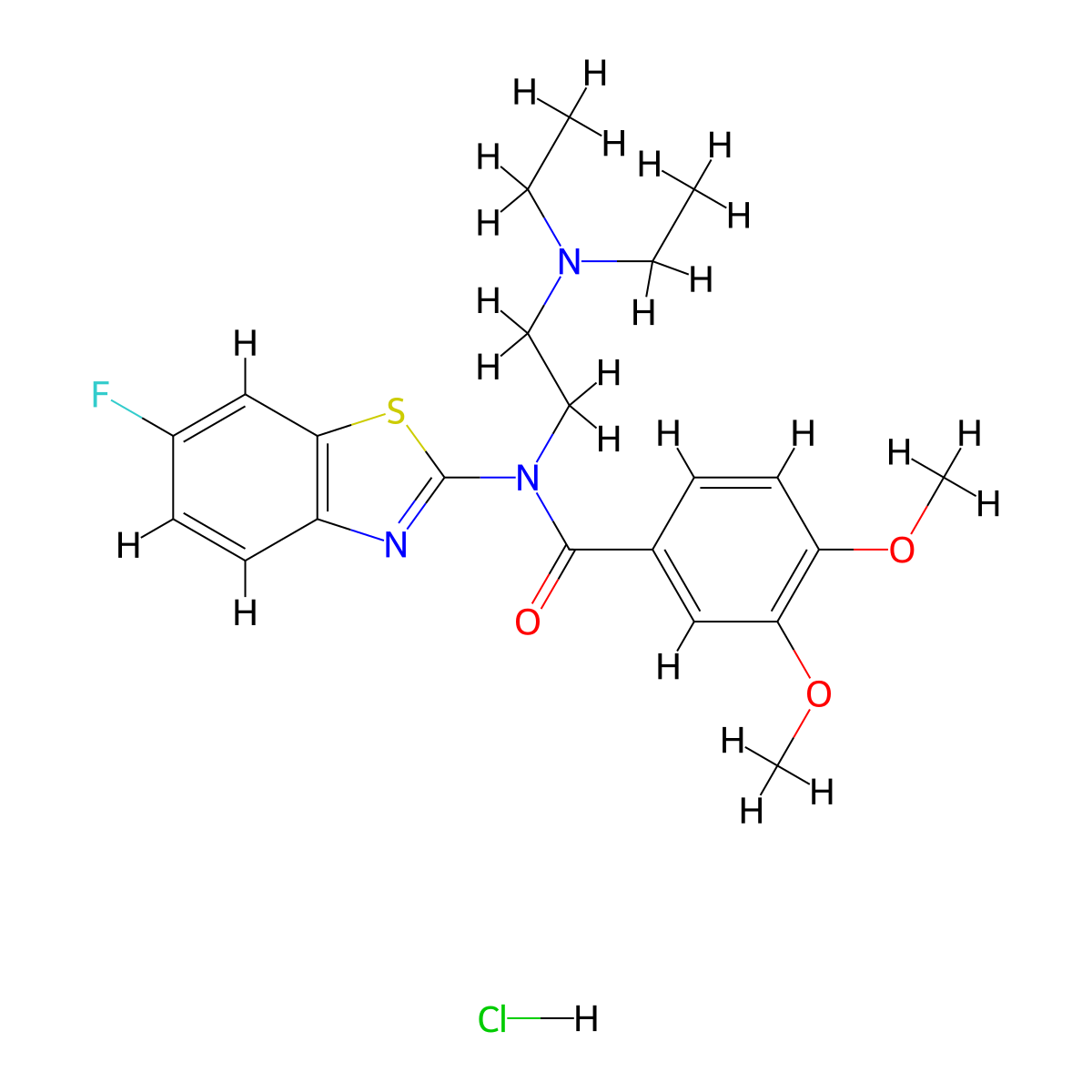N-(2-(diethylamino)ethyl)-N-(6-fluorobenzo[d]thiazol-2-yl)-3,4-dimethoxybenzamide hydrochloride molecular structure, CAS 1215662-36-4