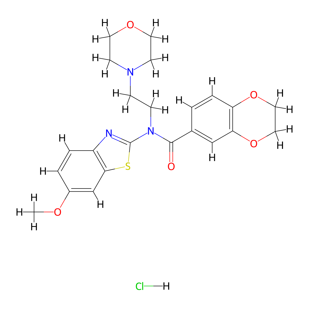 N-(6-methoxybenzo[d]thiazol-2-yl)-N-(2-morpholinoethyl)-2,3-dihydrobenzo[b][1,4]dioxine-6-carboxamide hydrochloride molecular structure, CAS 1215665-39-6