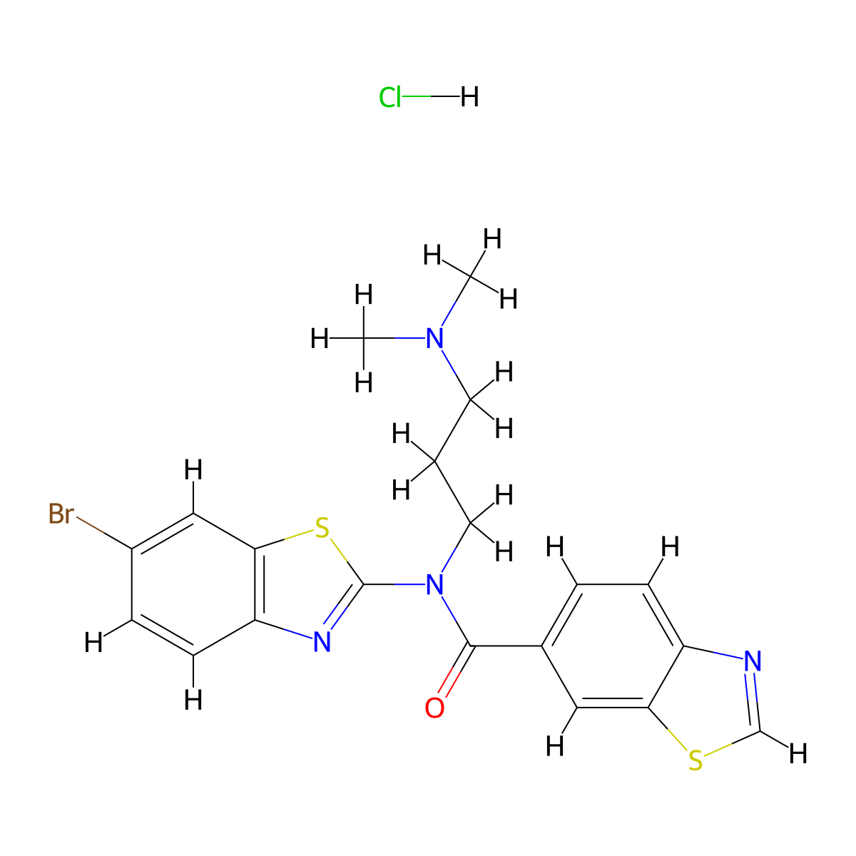 N-(6-Bromo-1,3-benzothiazol-2-YL)-N-[3-(dimethylamino)propyl]-1,3-benzothiazole-6-carboxamide hydrochloride molecular structure, CAS 1215667-32-5