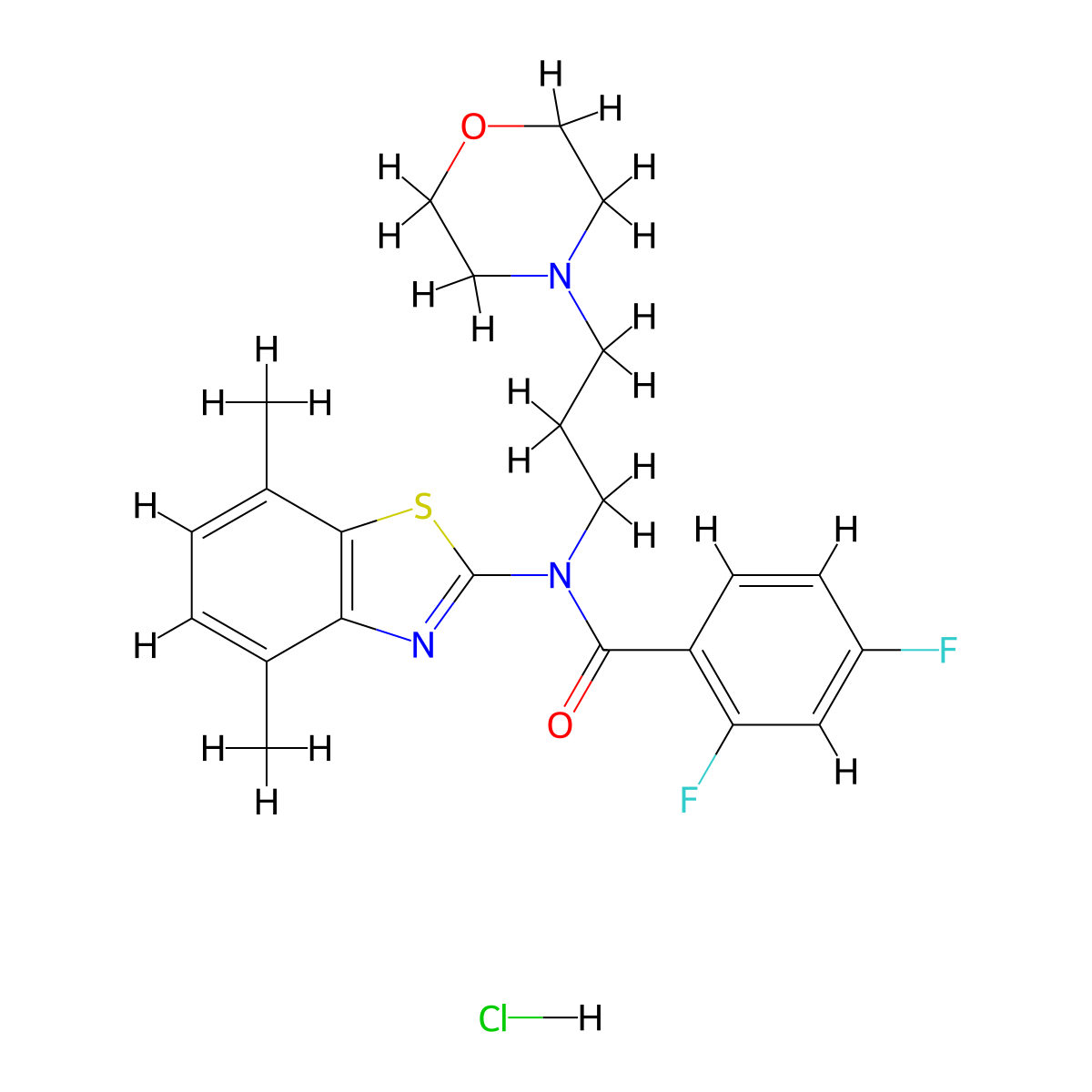 N-(4,7-dimethylbenzo[d]thiazol-2-yl)-2,4-difluoro-N-(3-morpholinopropyl)benzamide hydrochloride molecular structure, CAS 1215668-33-9