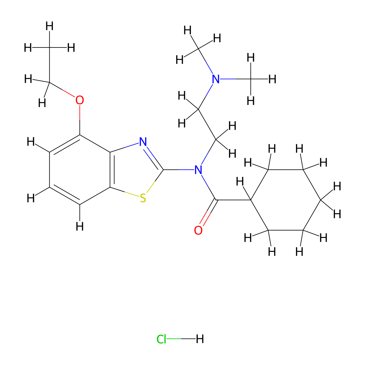 N-(2-(dimethylamino)ethyl)-N-(4-ethoxybenzo[d]thiazol-2-yl)cyclohexanecarboxamide hydrochloride molecular structure, CAS 1215668-90-8