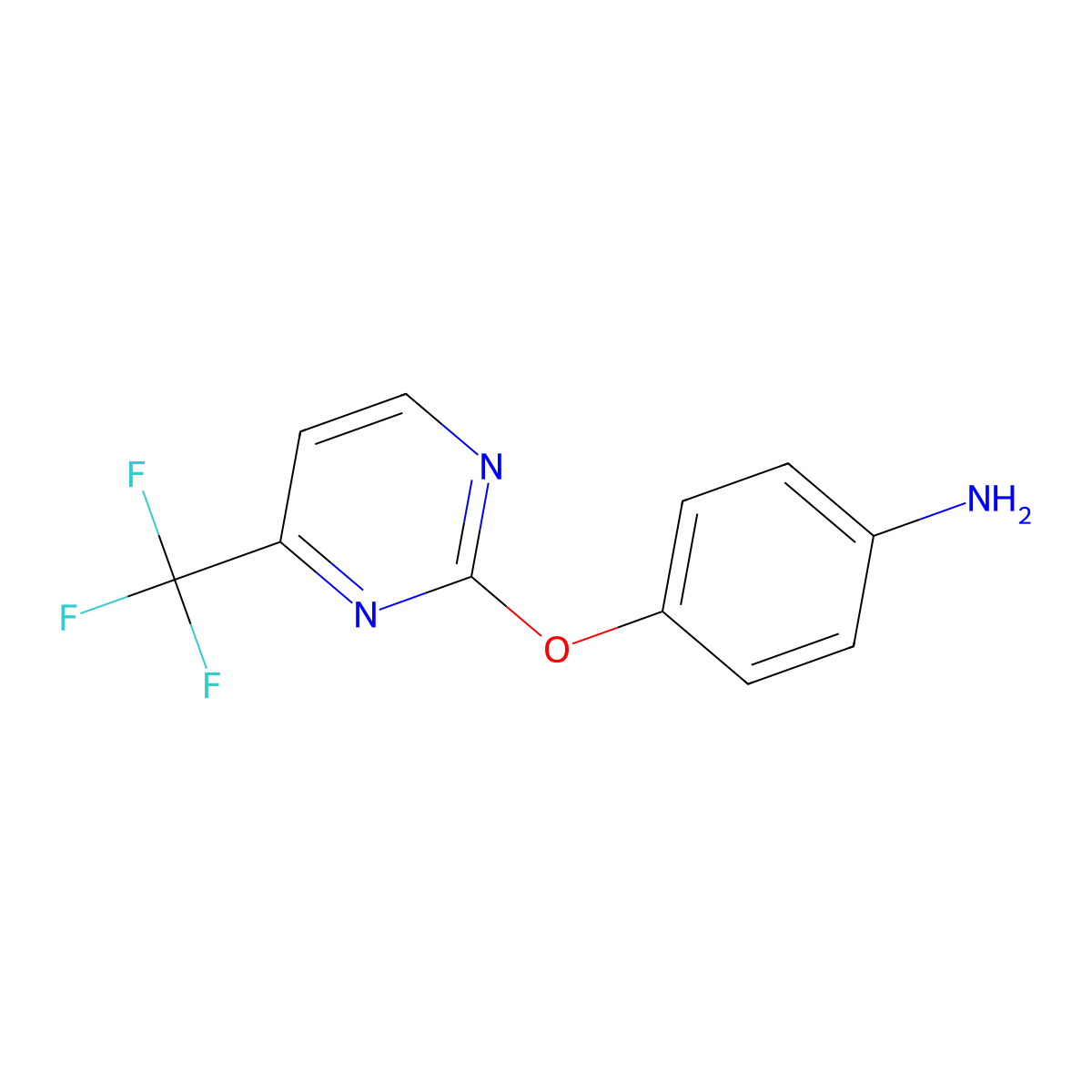4-((4-(Trifluoromethyl)pyrimidin-2-yl)oxy)aniline molecular structure, CAS 1215670-87-3