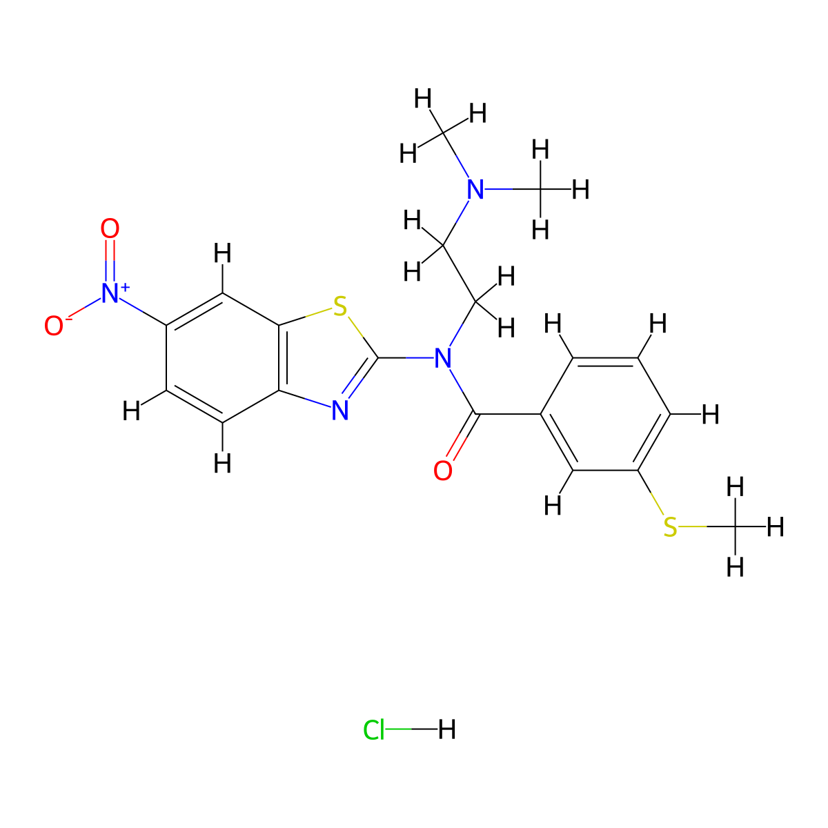 N-(2-(dimethylamino)ethyl)-3-(methylthio)-N-(6-nitrobenzo[d]thiazol-2-yl)benzamide hydrochloride molecular structure, CAS 1215671-46-7