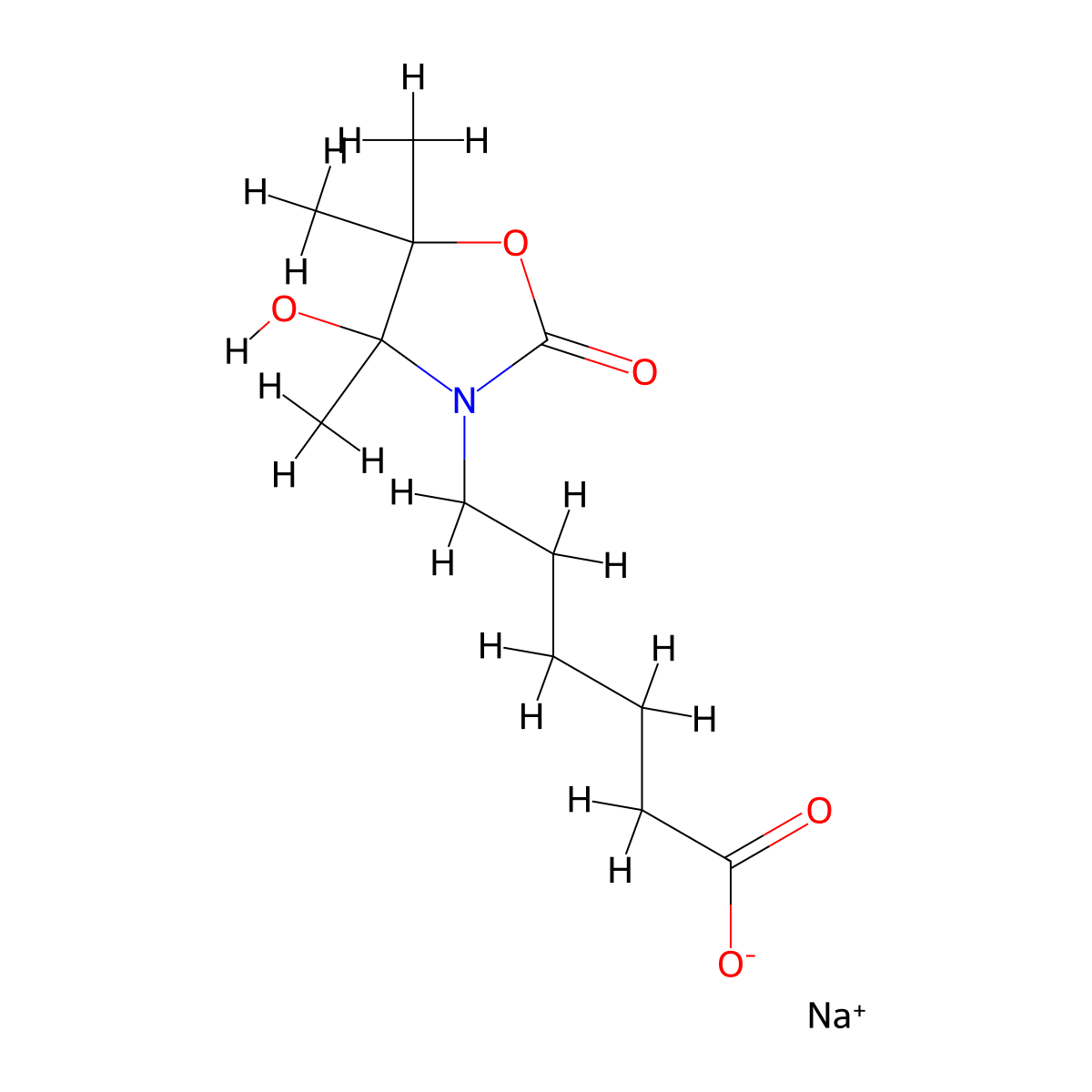 6-(4-Hydroxy-4,5,5-trimethyl-2-oxo-1,3-oxazolidin-3-yl)hexanoate molecular structure, CAS 1215671-81-0