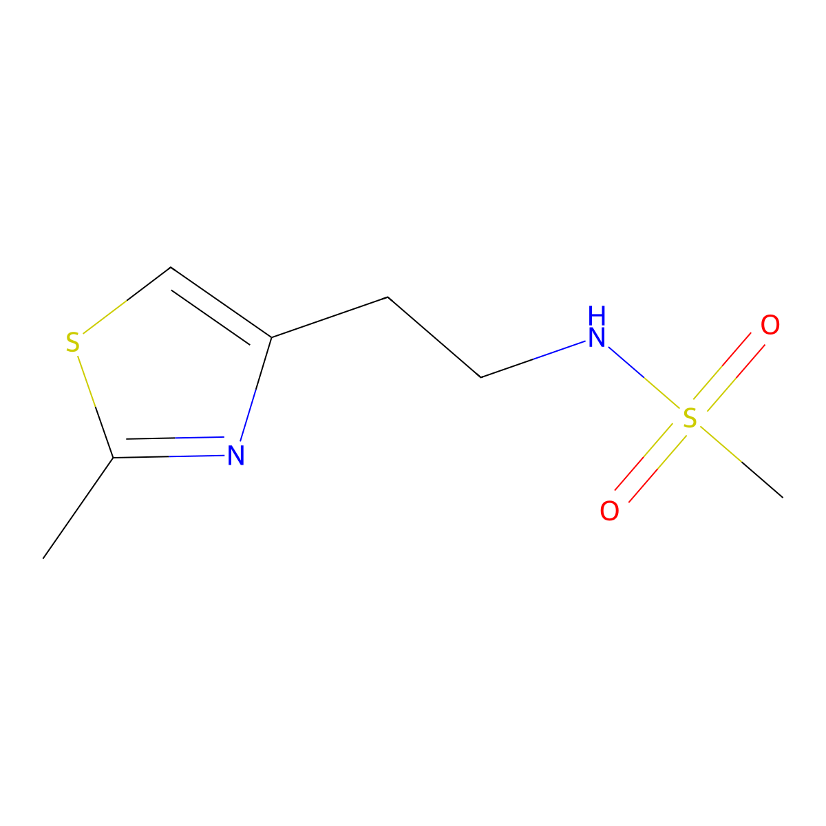 N-[2-(2-methyl-1,3-thiazol-4-yl)ethyl]methanesulfonamide molecular structure, CAS 1215676-07-5