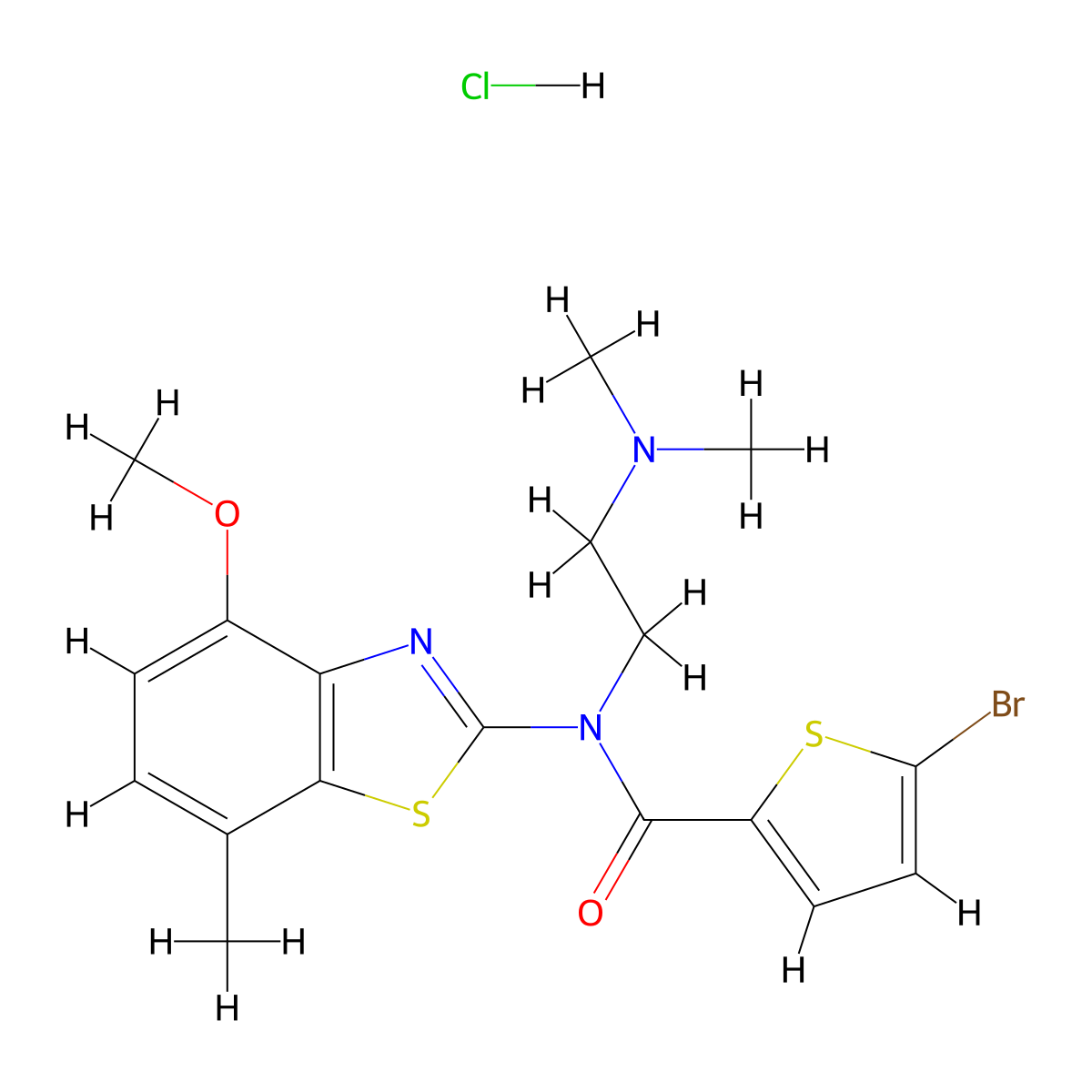 5-bromo-N-(2-(dimethylamino)ethyl)-N-(4-methoxy-7-methylbenzo[d]thiazol-2-yl)thiophene-2-carboxamide hydrochloride molecular structure, CAS 1215678-97-9