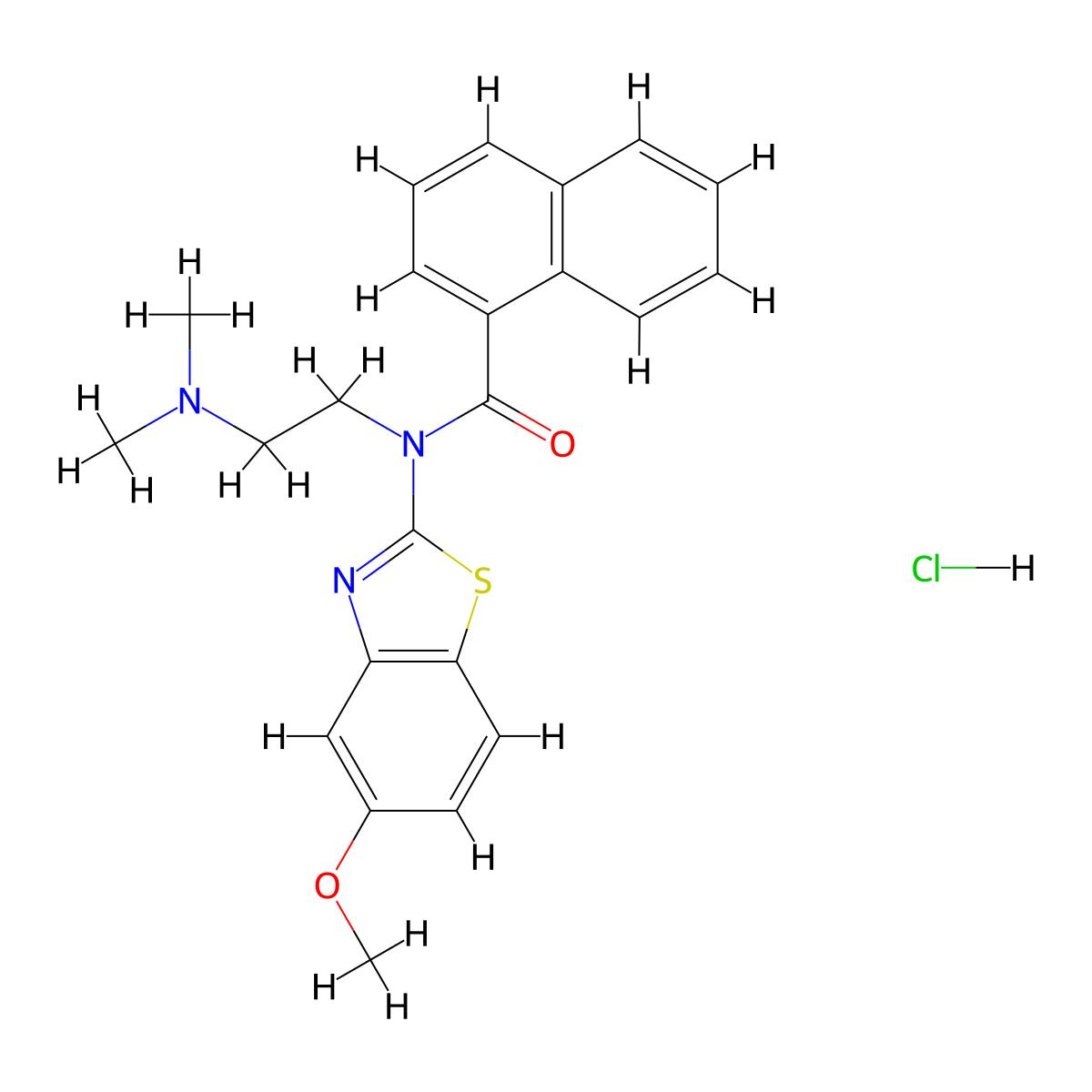 N-(2-(dimethylamino)ethyl)-N-(5-methoxybenzo[d]thiazol-2-yl)-1-naphthamide hydrochloride molecular structure, CAS 1215684-29-9