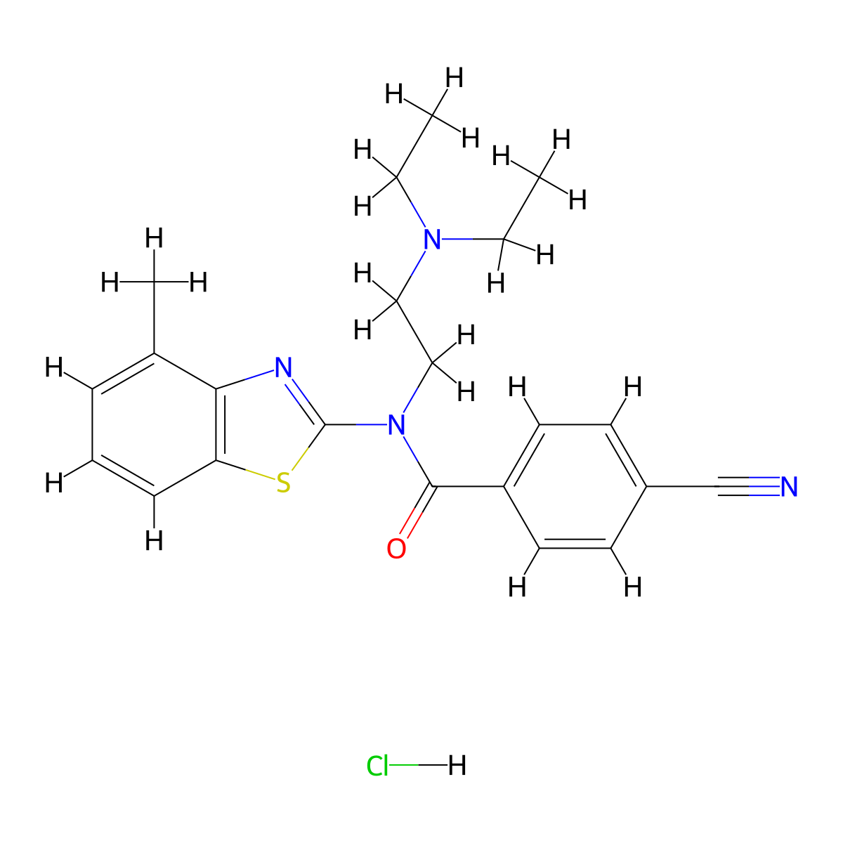 4-cyano-N-(2-(diethylamino)ethyl)-N-(4-methylbenzo[d]thiazol-2-yl)benzamide hydrochloride molecular structure, CAS 1215685-23-6
