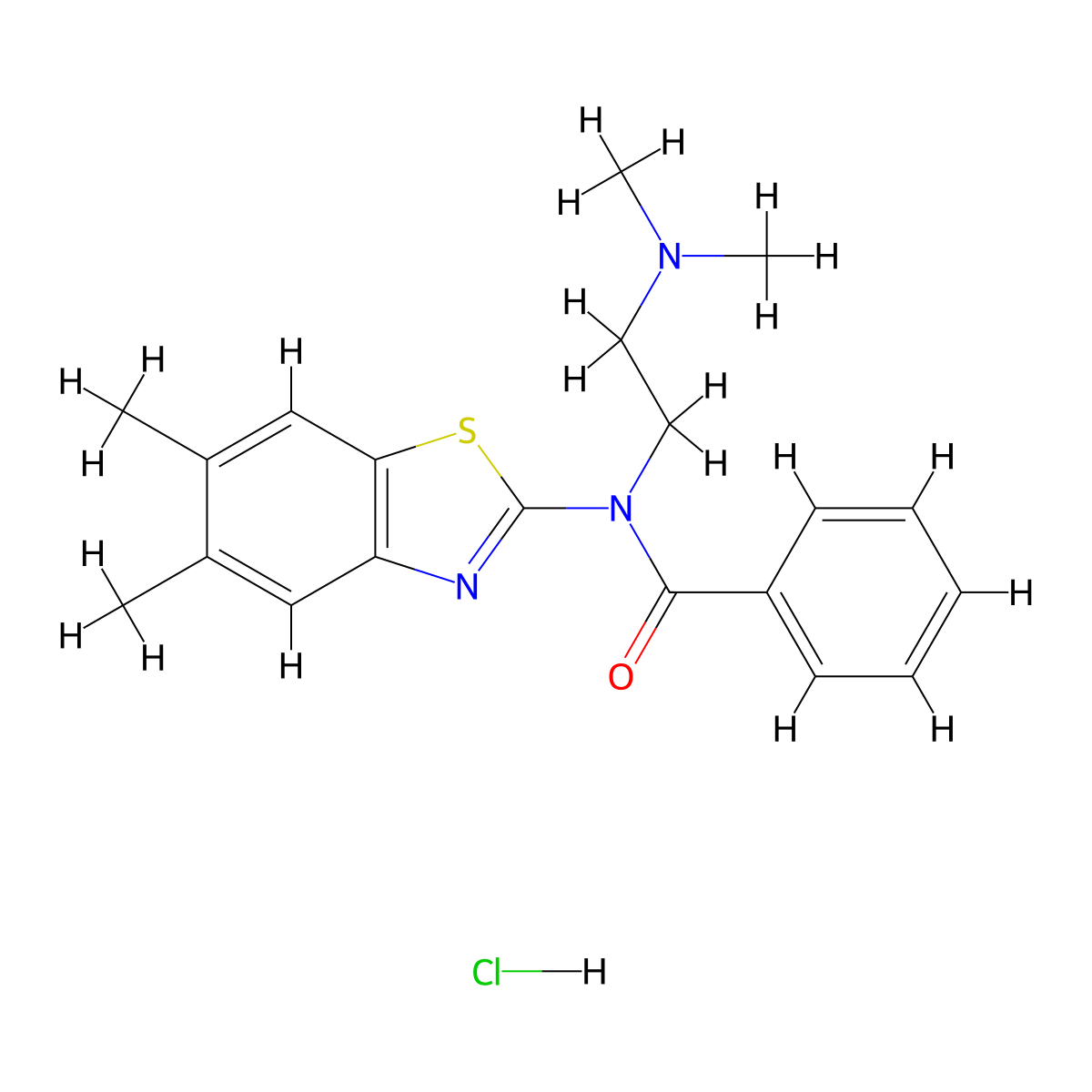 N-(5,6-dimethyl-1,3-benzothiazol-2-yl)-N-[2-(dimethylamino)ethyl]benzamide hydrochloride molecular structure, CAS 1215688-07-5