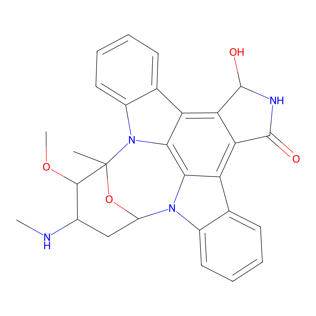 7-Hydroxystaurosporine molecular structure, CAS 121569-61-7