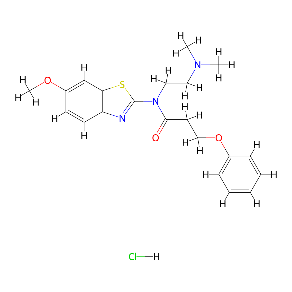 N-(2-(dimethylamino)ethyl)-N-(6-methoxybenzo[d]thiazol-2-yl)-3-phenoxypropanamide hydrochloride molecular structure, CAS 1215693-42-7