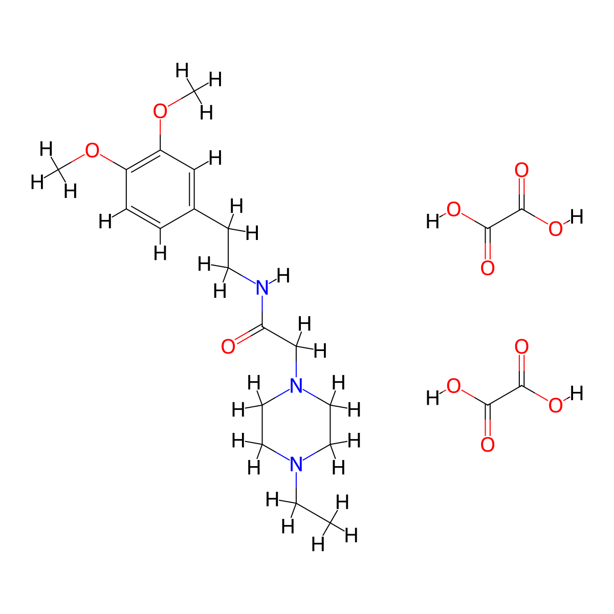 N-(3,4-dimethoxyphenethyl)-2-(4-ethylpiperazin-1-yl)acetamide dioxalate molecular structure, CAS 1215694-37-3
