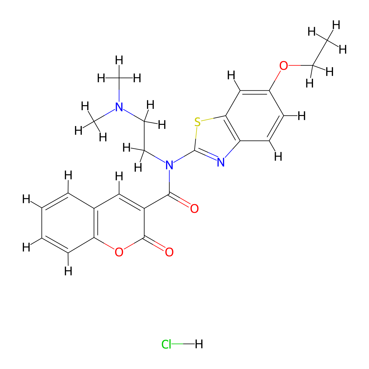 N-(2-(dimethylamino)ethyl)-N-(6-ethoxybenzo[d]thiazol-2-yl)-2-oxo-2H-chromene-3-carboxamide hydrochloride molecular structure, CAS 1215694-38-4