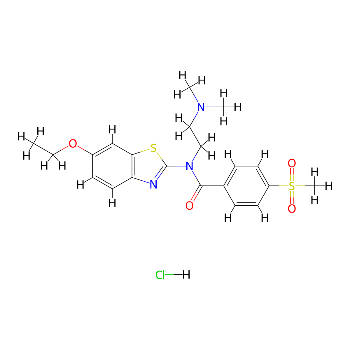 N-(2-(dimethylamino)ethyl)-N-(6-ethoxybenzo[d]thiazol-2-yl)-4-(methylsulfonyl)benzamide hydrochloride molecular structure, CAS 1215697-53-2