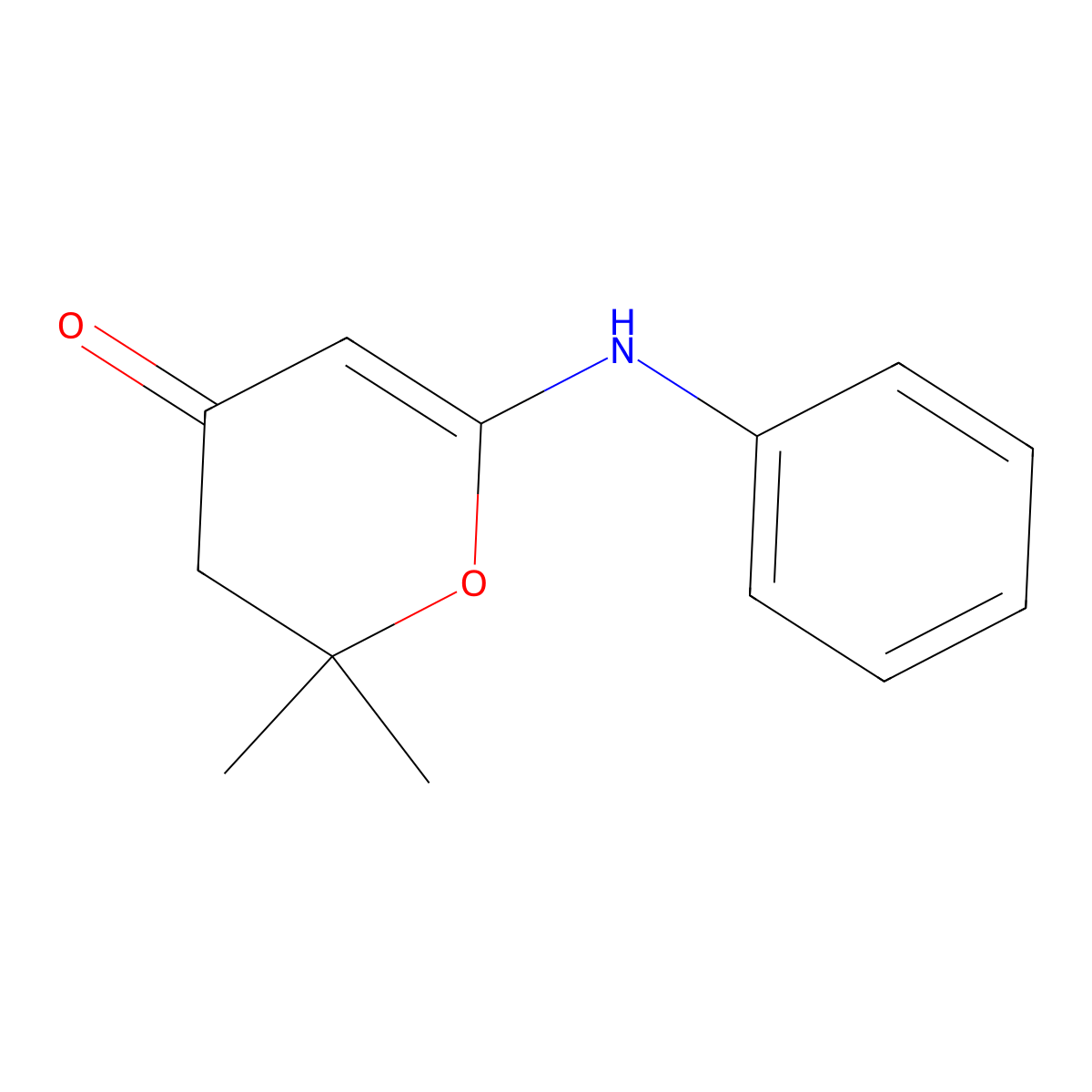 6-Anilino-2,2-dimethyl-2,3-dihydro-4H-pyran-4-one molecular structure, CAS 1215698-88-6