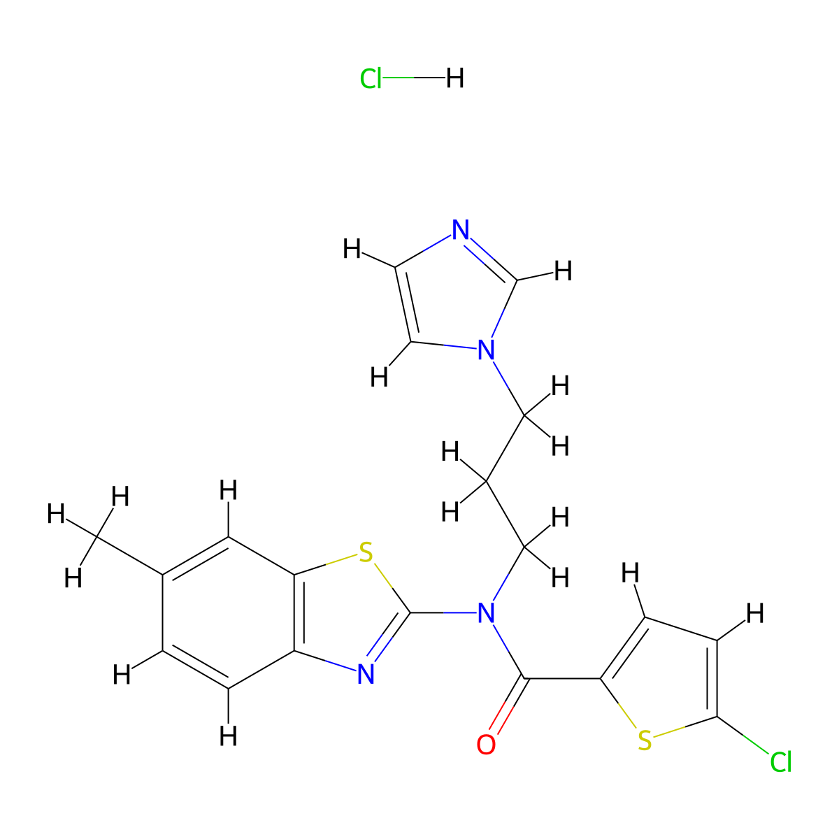 N-(3-(1H-imidazol-1-yl)propyl)-5-chloro-N-(6-methylbenzo[d]thiazol-2-yl)thiophene-2-carboxamide hydrochloride molecular structure, CAS 1215703-14-2