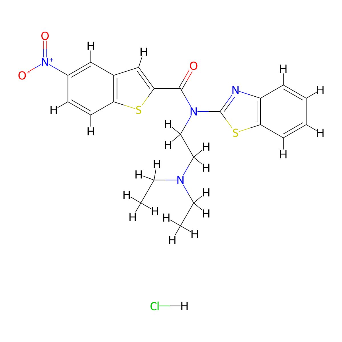 N-(benzo[d]thiazol-2-yl)-N-(2-(diethylamino)ethyl)-5-nitrobenzo[b]thiophene-2-carboxamide hydrochloride molecular structure, CAS 1215704-72-5