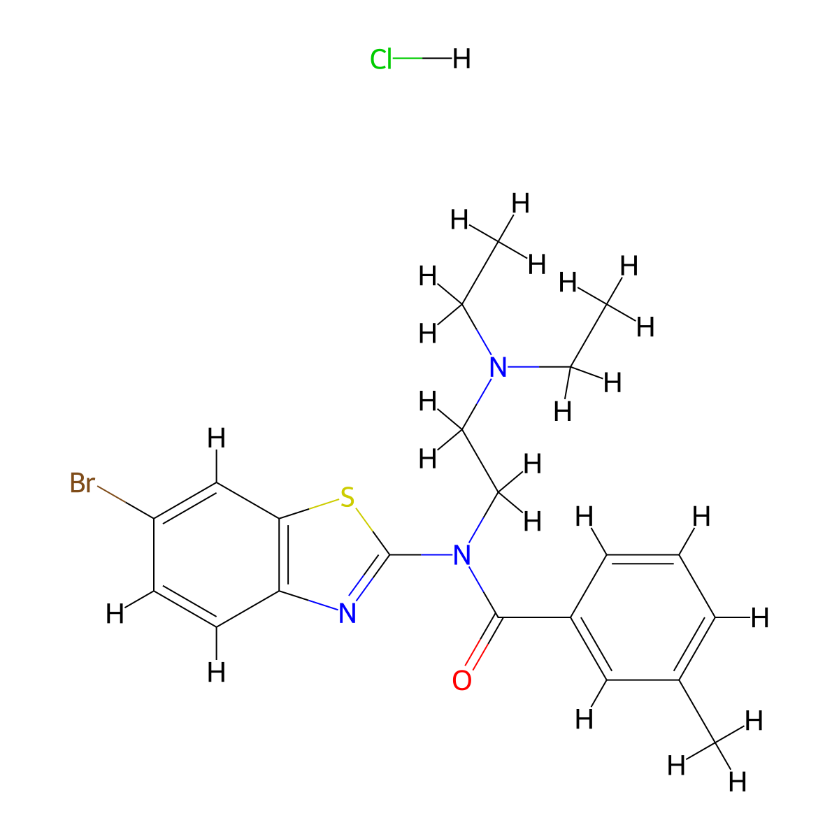 N-(6-bromobenzo[d]thiazol-2-yl)-N-(2-(diethylamino)ethyl)-3-methylbenzamide hydrochloride molecular structure, CAS 1215706-98-1