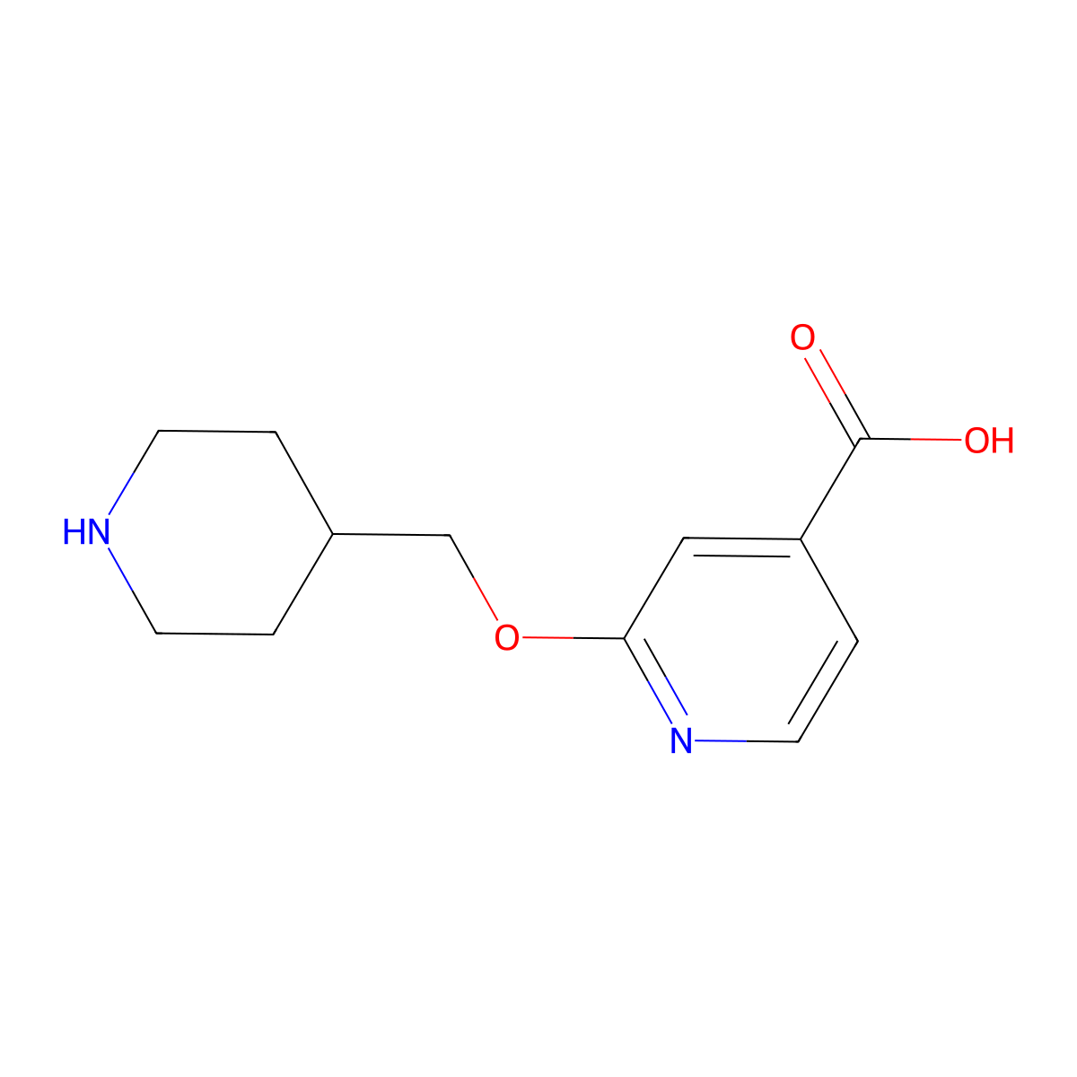 2-(Piperidin-4-ylmethoxy)isonicotinic acid molecular structure, CAS 1215707-27-9