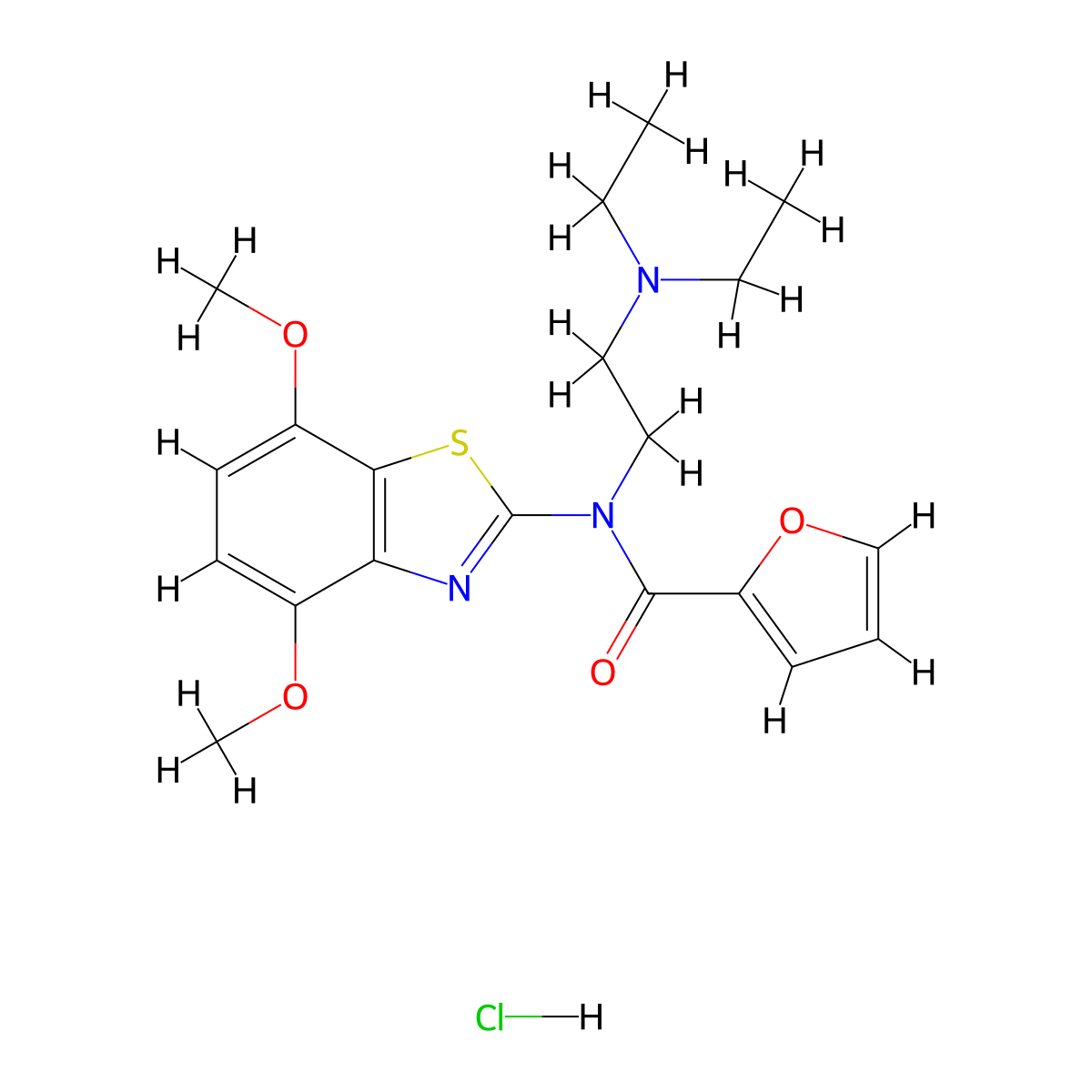 N-(2-(diethylamino)ethyl)-N-(4,7-dimethoxybenzo[d]thiazol-2-yl)furan-2-carboxamide hydrochloride molecular structure, CAS 1215708-04-5