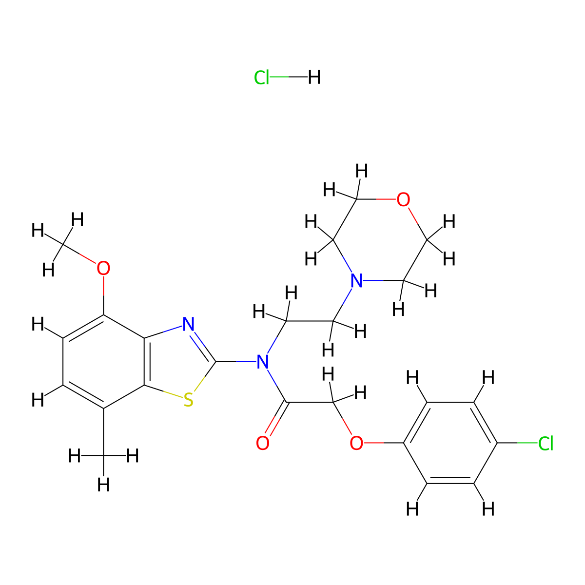 2-(4-chlorophenoxy)-N-(4-methoxy-7-methylbenzo[d]thiazol-2-yl)-N-(2-morpholinoethyl)acetamide hydrochloride molecular structure, CAS 1215708-45-4