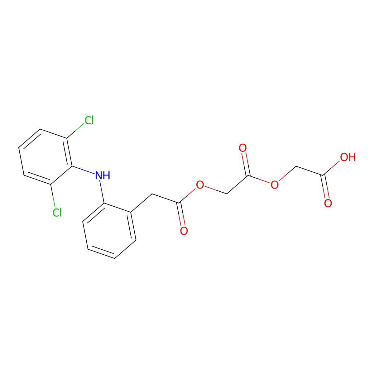 Acetic Aceclofenac molecular structure, CAS 1215709-75-3
