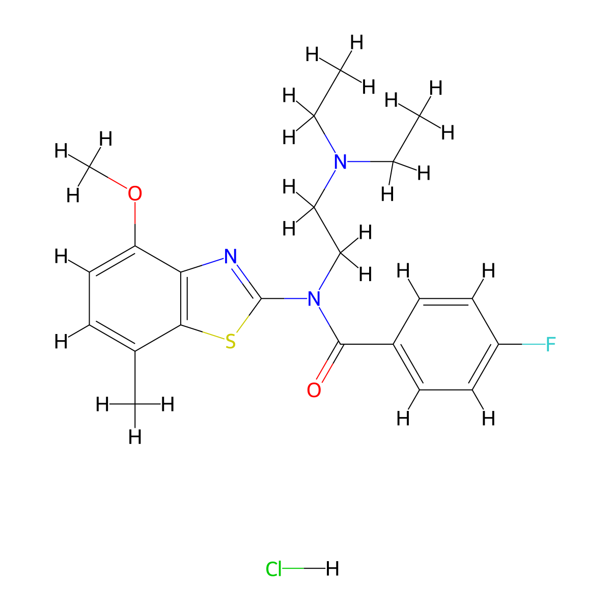 N-(2-(diethylamino)ethyl)-4-fluoro-N-(4-methoxy-7-methylbenzo[d]thiazol-2-yl)benzamide hydrochloride molecular structure, CAS 1215710-09-0