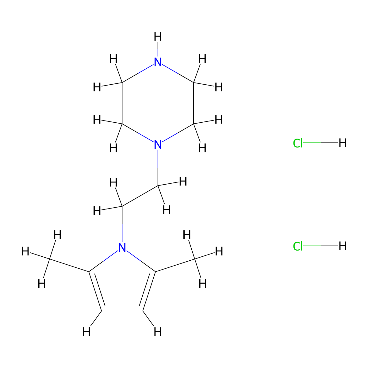 1-[2-(2,5-Dimethyl-1h-pyrrol-1-yl)ethyl]piperazine dihydrochloride molecular structure, CAS 1215710-74-9