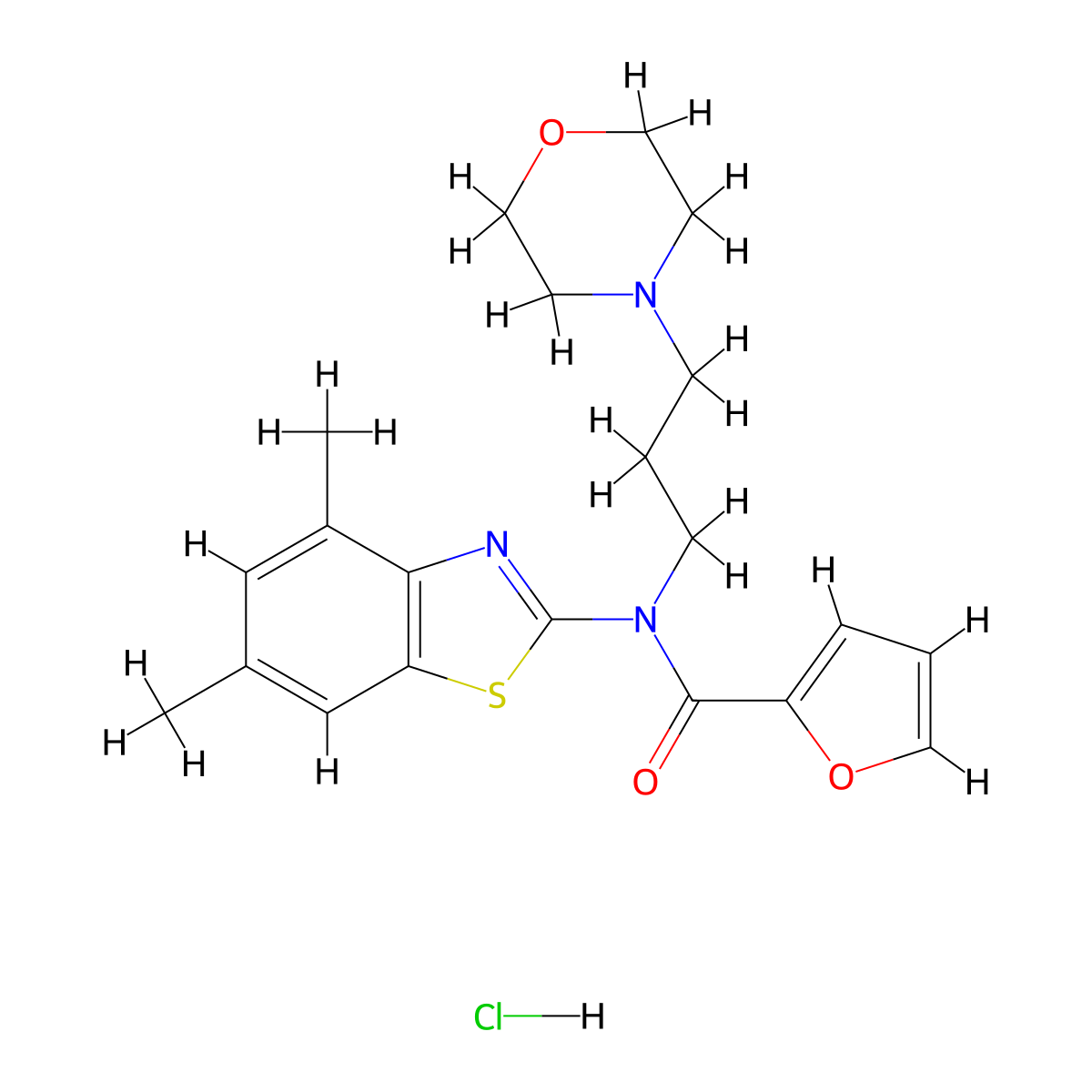 N-(4,6-dimethylbenzo[d]thiazol-2-yl)-N-(3-morpholinopropyl)furan-2-carboxamide hydrochloride molecular structure, CAS 1215712-12-1