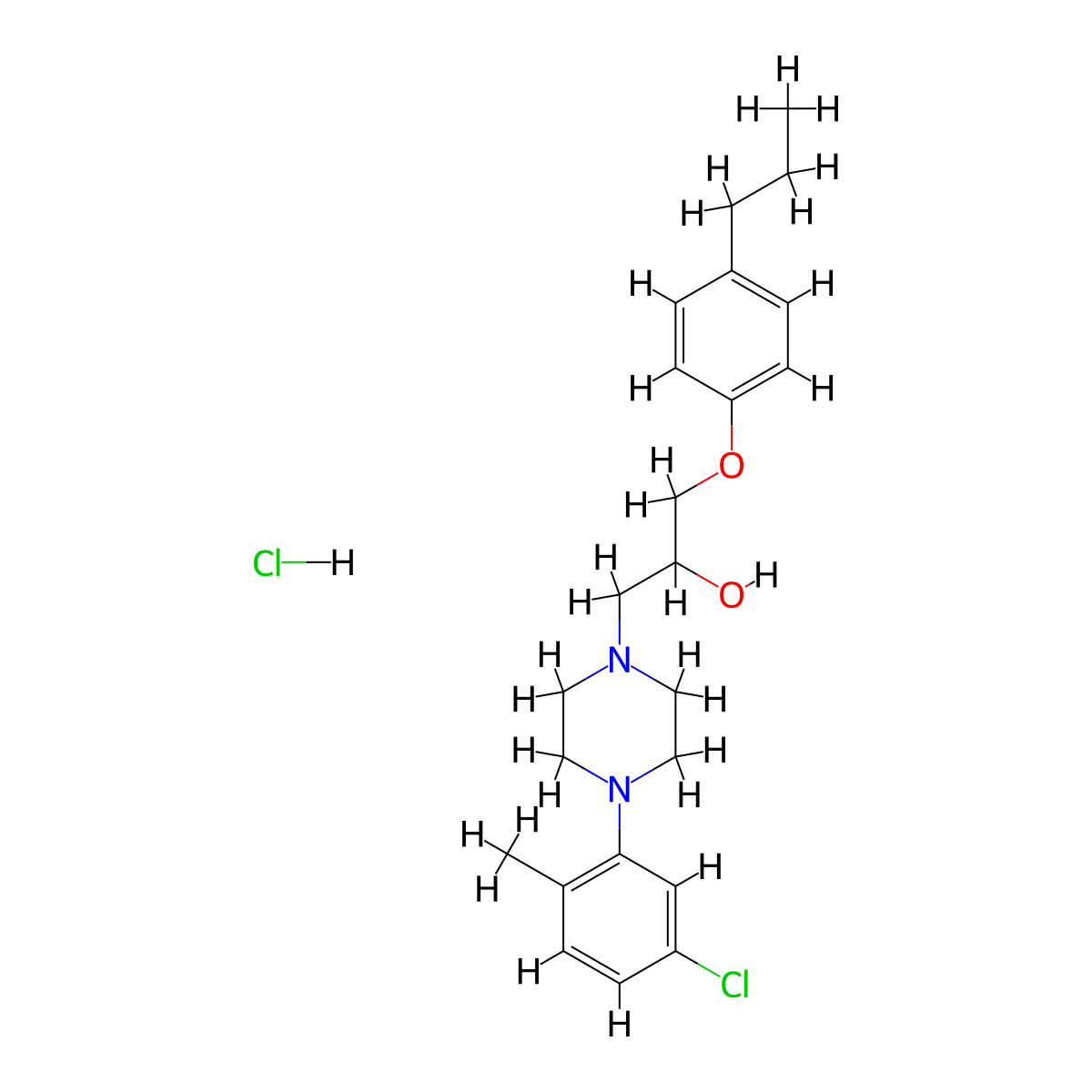 1-[4-(5-Chloro-2-methylphenyl)piperazin-1-YL]-3-(4-propylphenoxy)propan-2-OL hydrochloride molecular structure, CAS 1215713-87-3