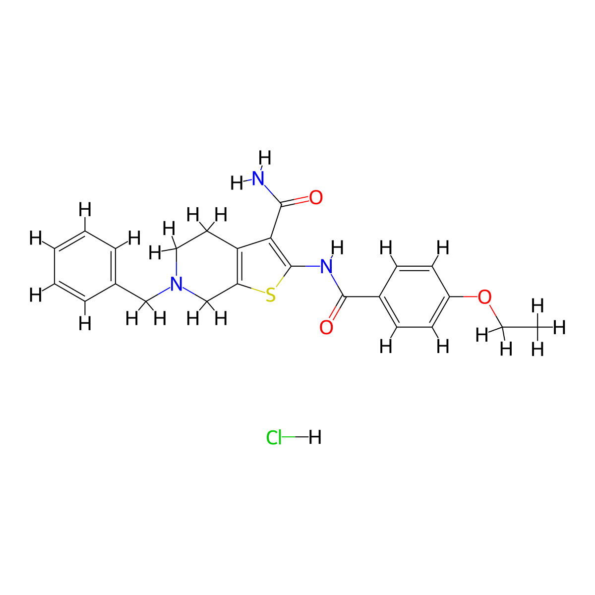 6-Benzyl-2-(4-ethoxybenzamido)-4,5,6,7-tetrahydrothieno[2,3-c]pyridine-3-carboxamide hydrochloride molecular structure, CAS 1215716-51-0