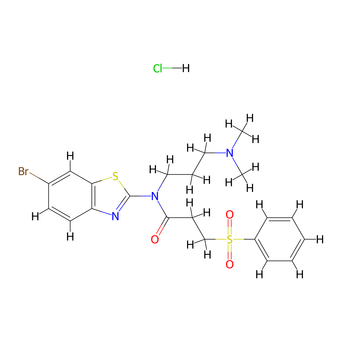 3-(Benzenesulfonyl)-N-(6-bromo-1,3-benzothiazol-2-YL)-N-[3-(dimethylamino)propyl]propanamide hydrochloride molecular structure, CAS 1215717-27-3