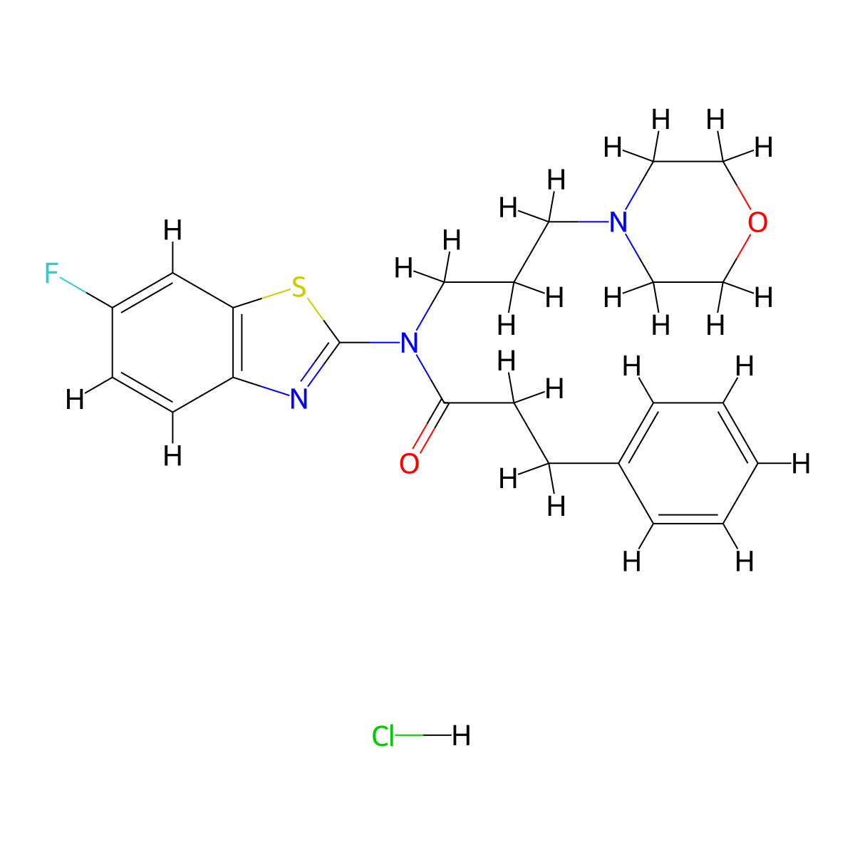 N-(6-fluorobenzo[d]thiazol-2-yl)-N-(3-morpholinopropyl)-3-phenylpropanamide hydrochloride molecular structure, CAS 1215722-80-7