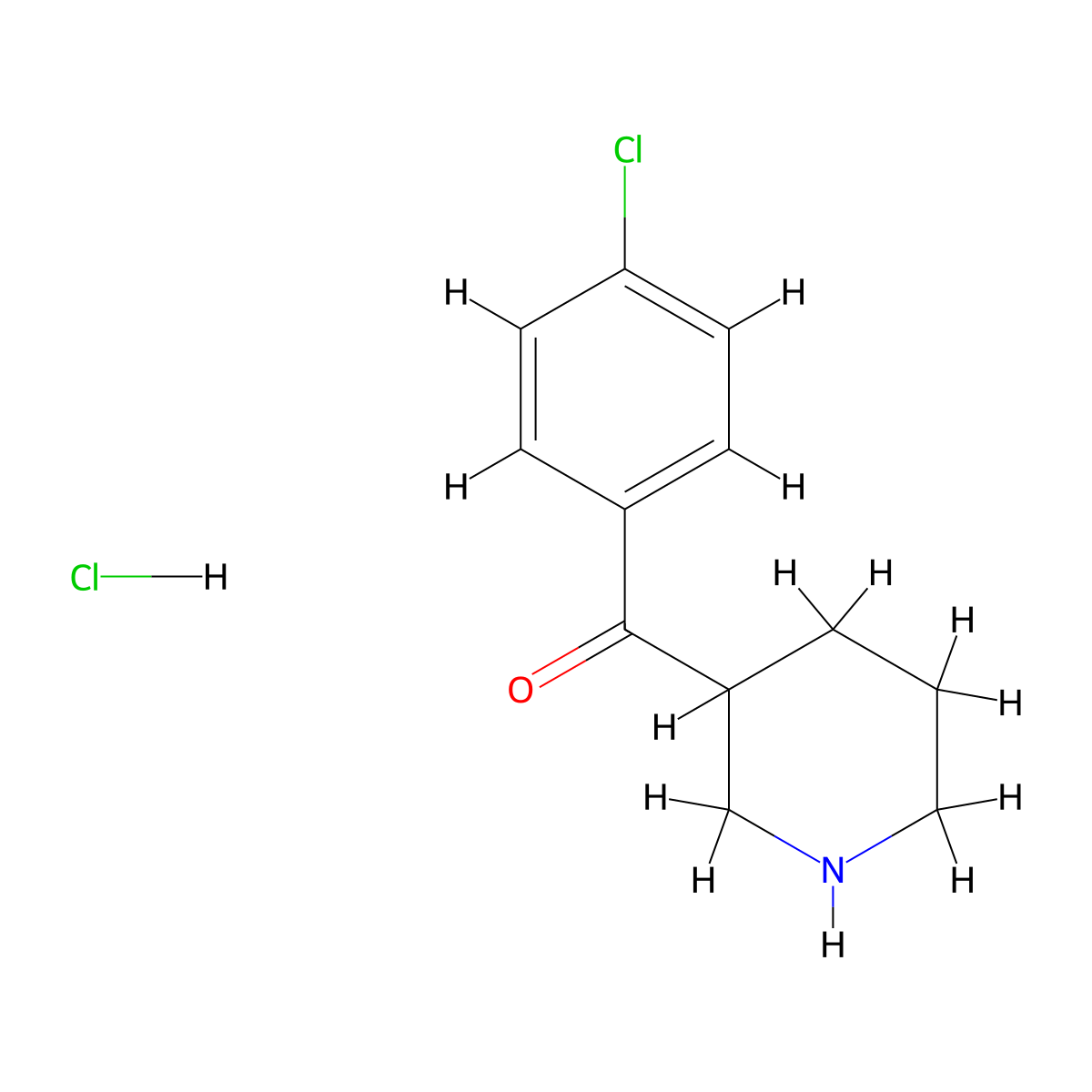 (4-Chlorophenyl)(piperidin-3-yl)methanone hydrochloride molecular structure, CAS 1215723-25-3