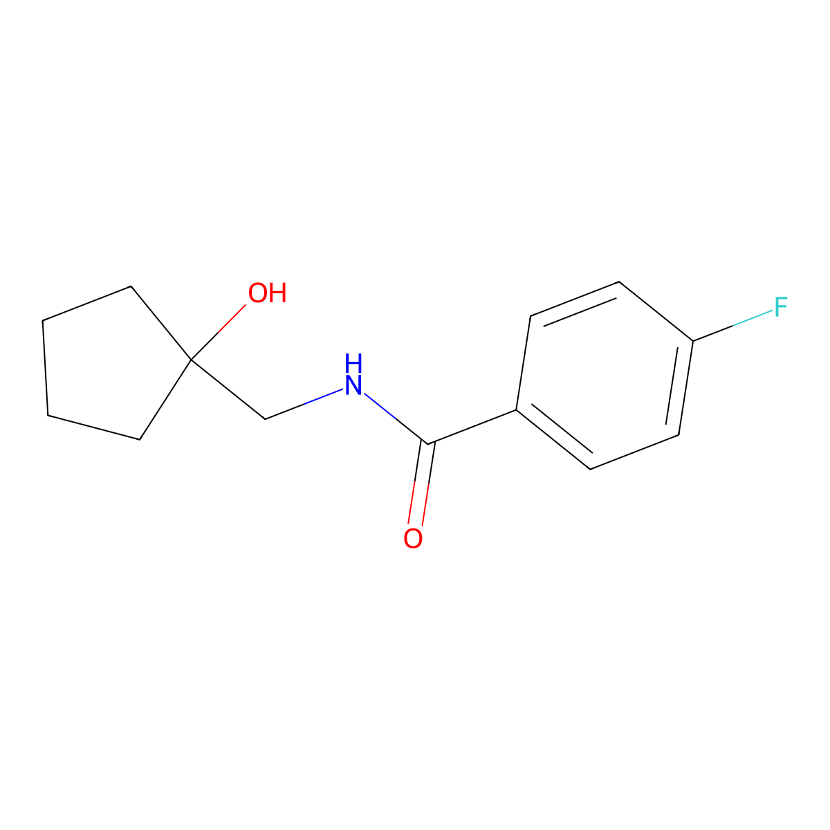4-fluoro-N-[(1-hydroxycyclopentyl)methyl]benzamide molecular structure, CAS 1215723-74-2