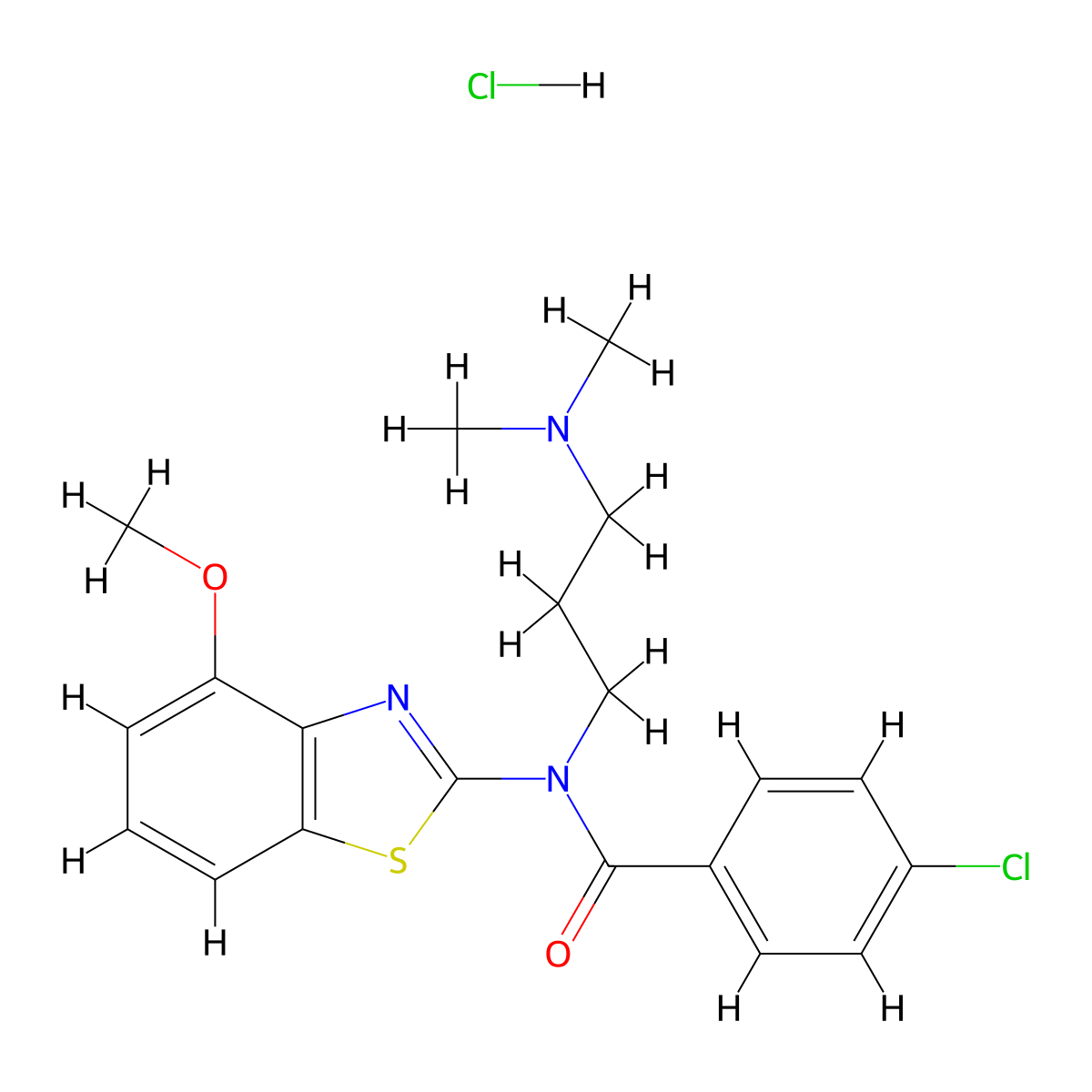 4-chloro-N-(3-(dimethylamino)propyl)-N-(4-methoxybenzo[d]thiazol-2-yl)benzamide hydrochloride molecular structure, CAS 1215724-56-3